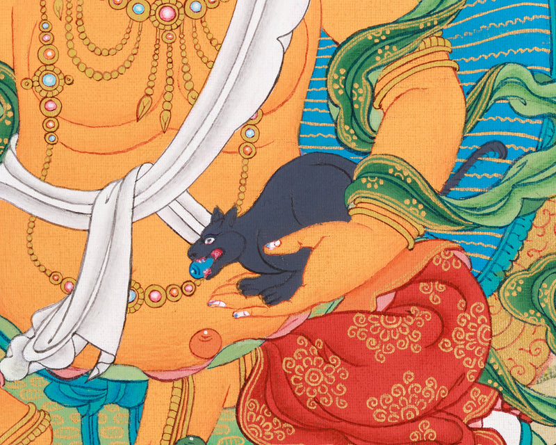 Tibetan Buddhist Deity of Wealth Art | Dzambhala Painting