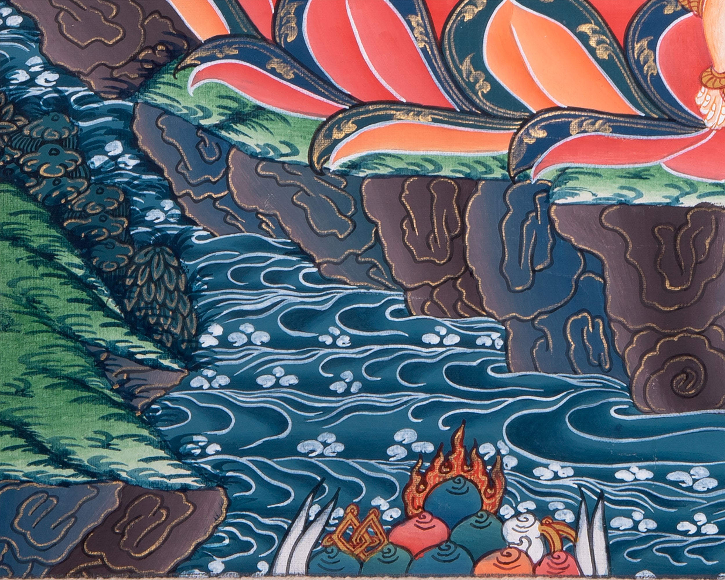 Avalokiteshvara Thangka Painting | Hanging Art For Office , Bedroom , Temple , Monastery or Farmhouse