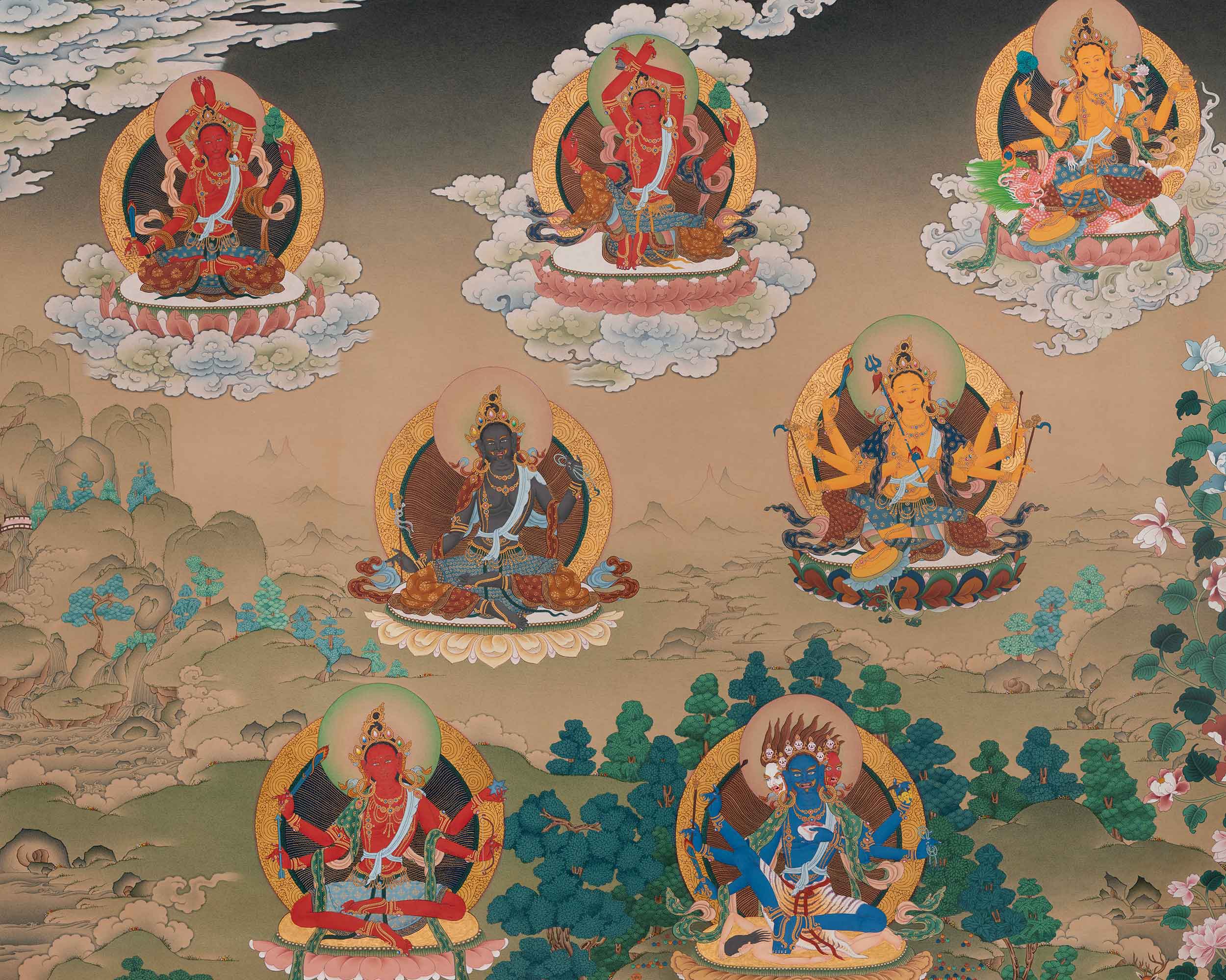 21 Tara Buddhist Art | Compassion and Healing Thangka | Shyama Tara