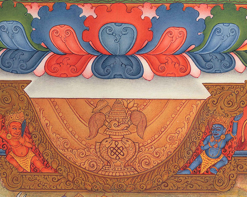Traditional Buddha Shakyamuni Thangka Print | Peaceful Deity | Home Decor