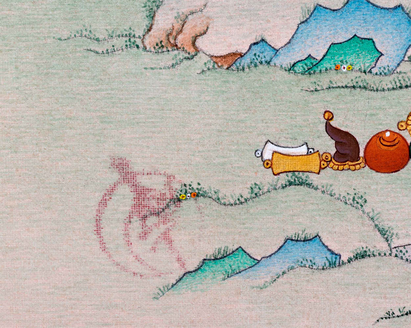 Ksitigarbha Painting | Tibetan Buddhist Art of Earth Treasury | Bodhisattva Of Great Vow