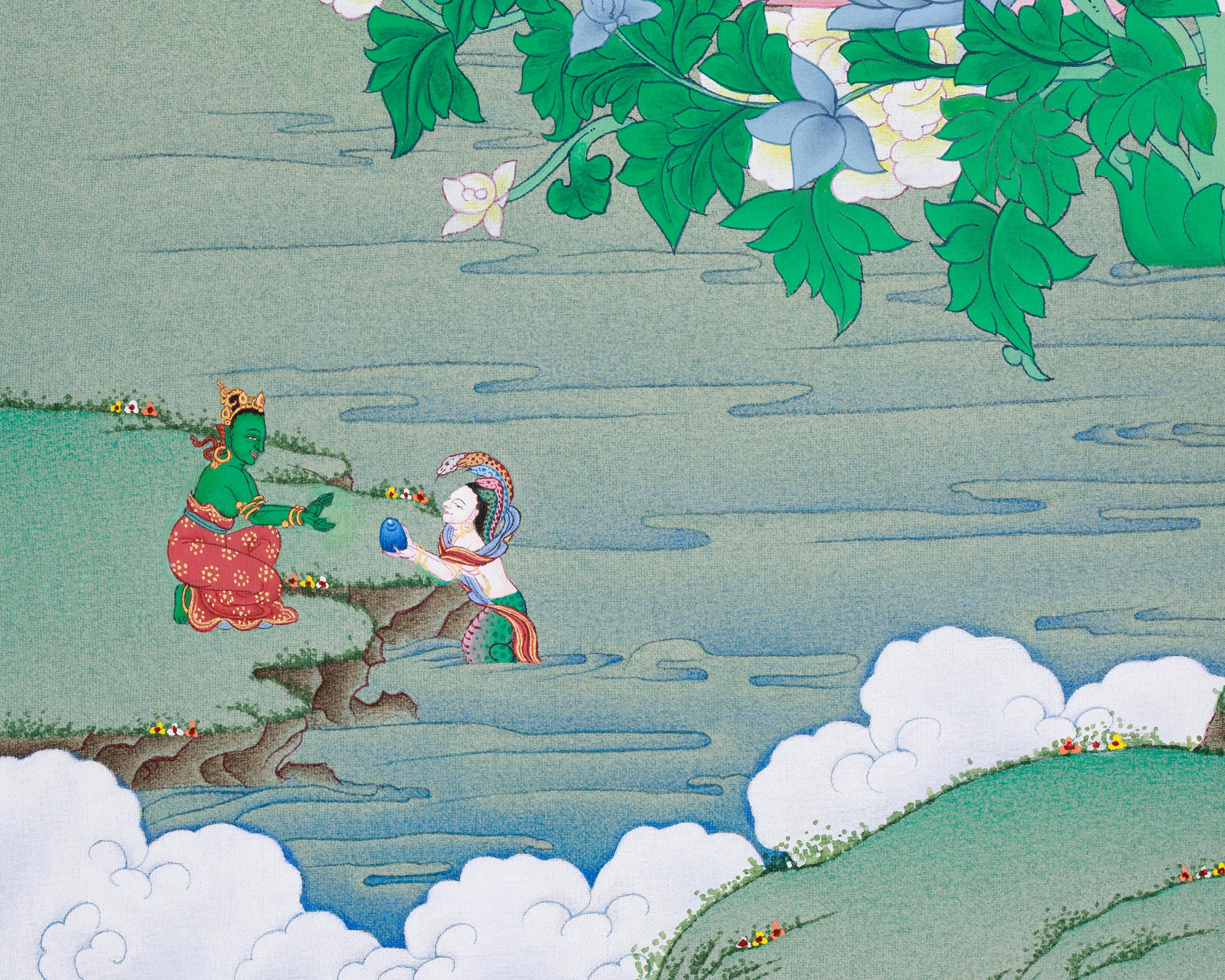 Buddhist Goddess Arya Tara Thangka | The Divine Mother of All Buddhas