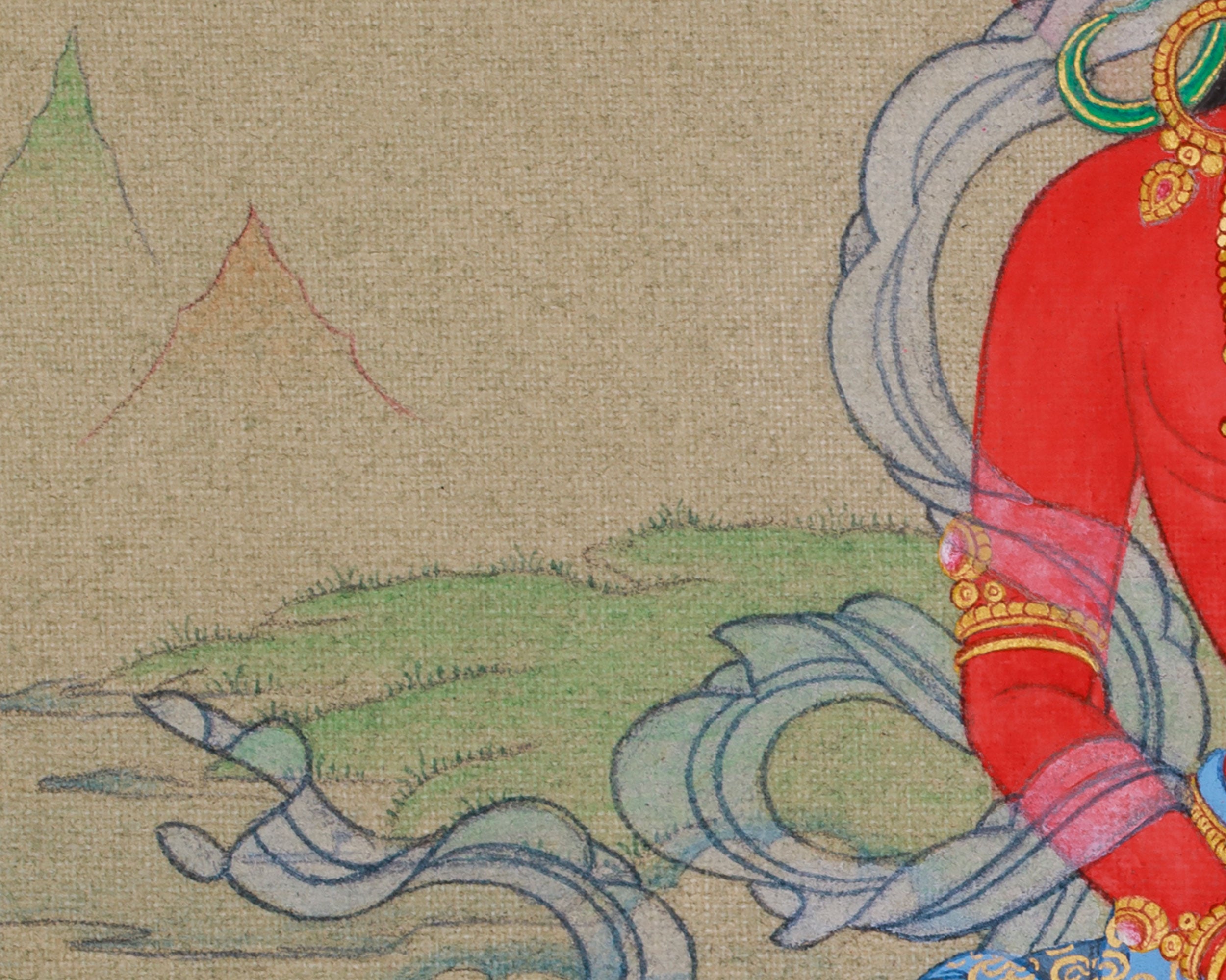 Compact Thangka of Amitayus Buddha | Red Buddha of Longevity