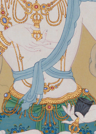 Artistic Vajra sattva Purification Buddha Thangka | Buddhist Masterpiece