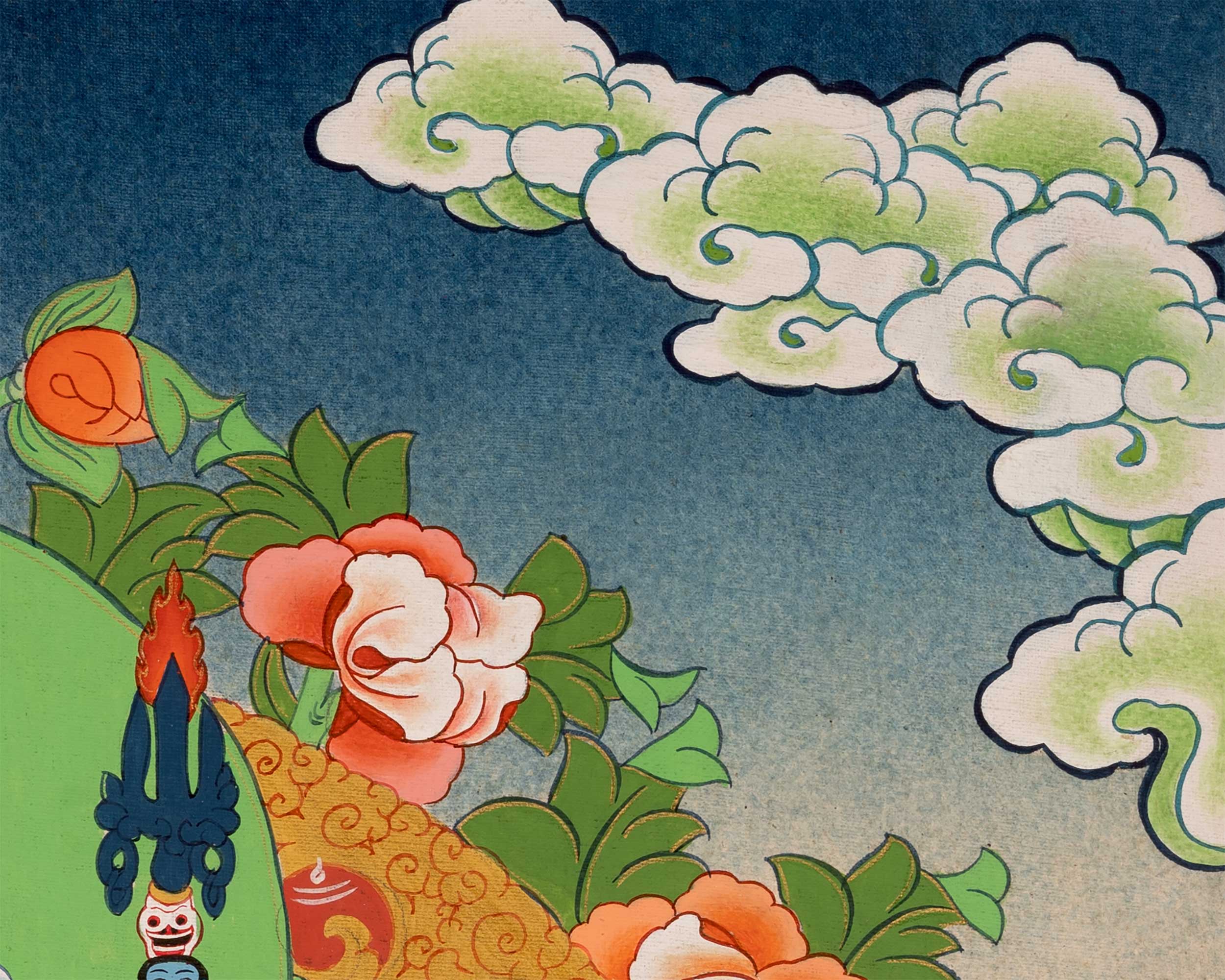 Guru Padmasambhava Thangka | Religious Painting | Wall Decors