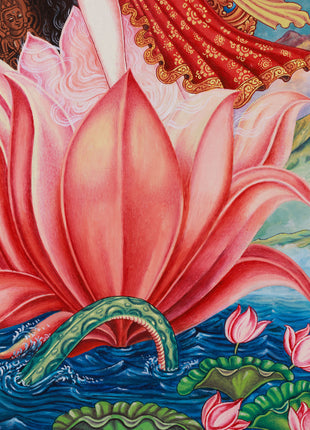 Sacred Standing 2-Armed Chenrezig Thangka | Buddhist Compassion Deity