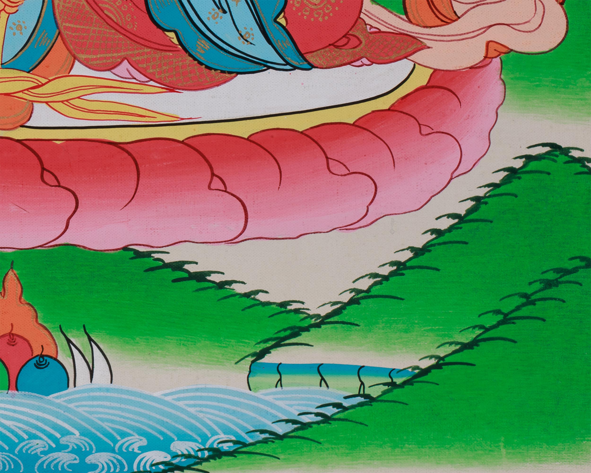 Manjushri Wall Hanging Thangka | Hand-Painted Tibetan Buddhist Art