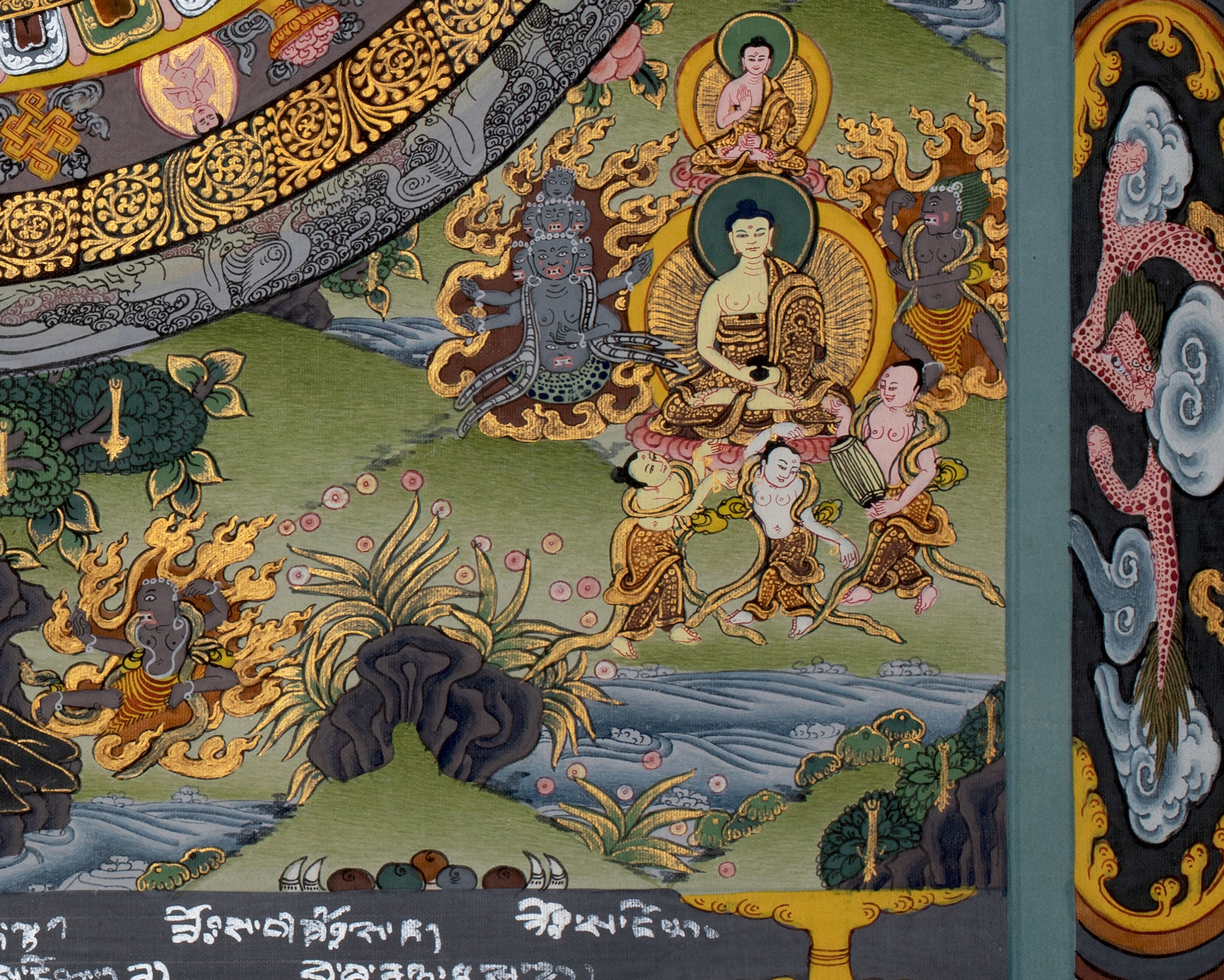 Vintage Tibetan Buddha Mandala Thangka | Buddhist Artwork