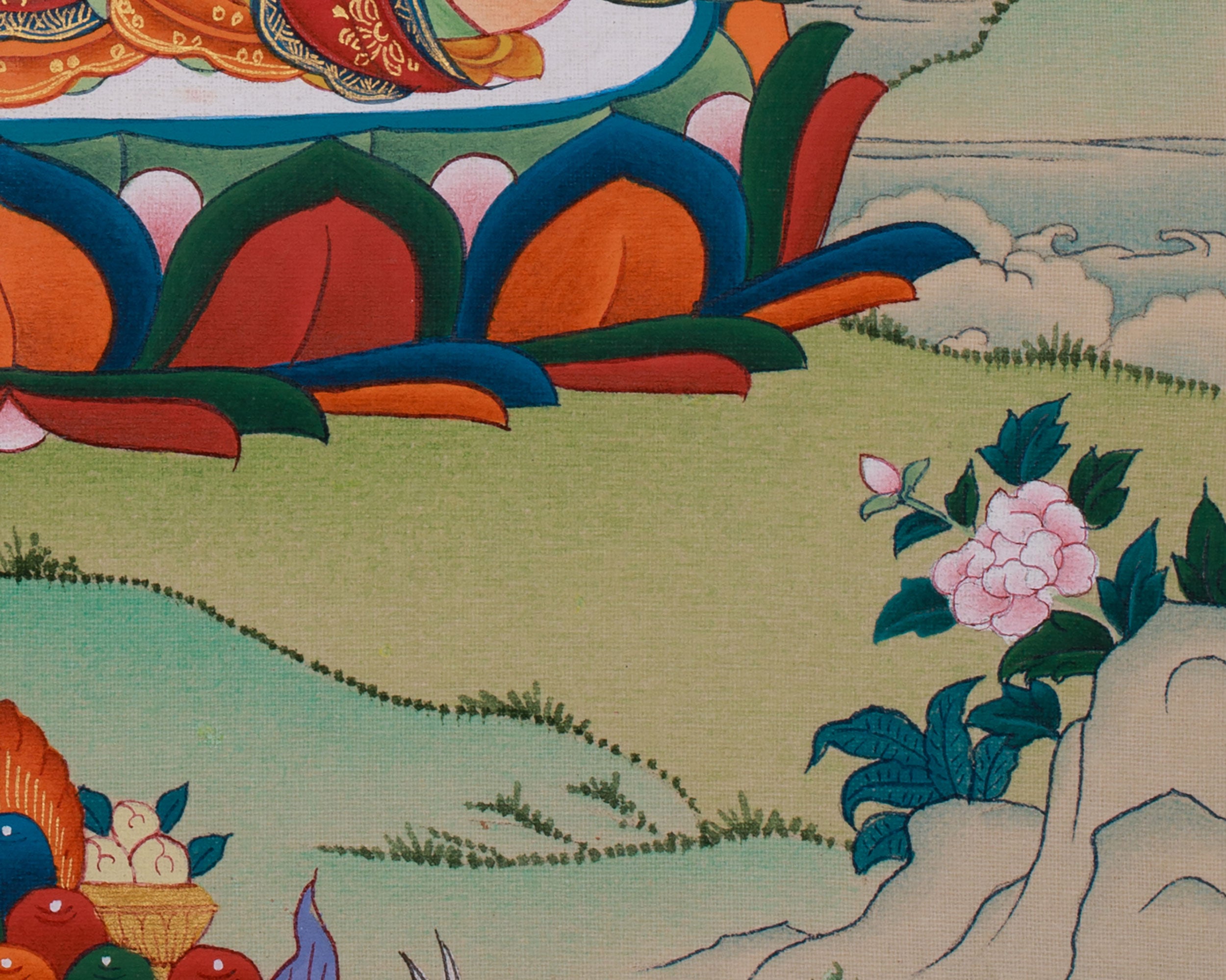 Sacred Four-Arms Avalokiteshvara Artwork | Bodhisattva of Compassion and Protection