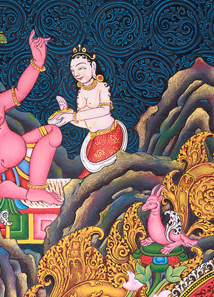 Majestic Lord Ganesha Paubha Artwork | Traditional Nepalese Art