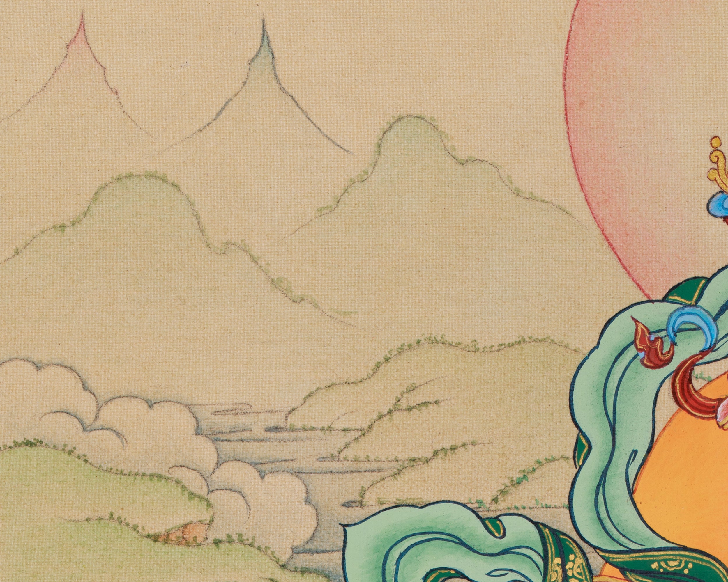 Original Hand-Painted Dzambhala Thangka, Guardian of Prosperity | For Abundance