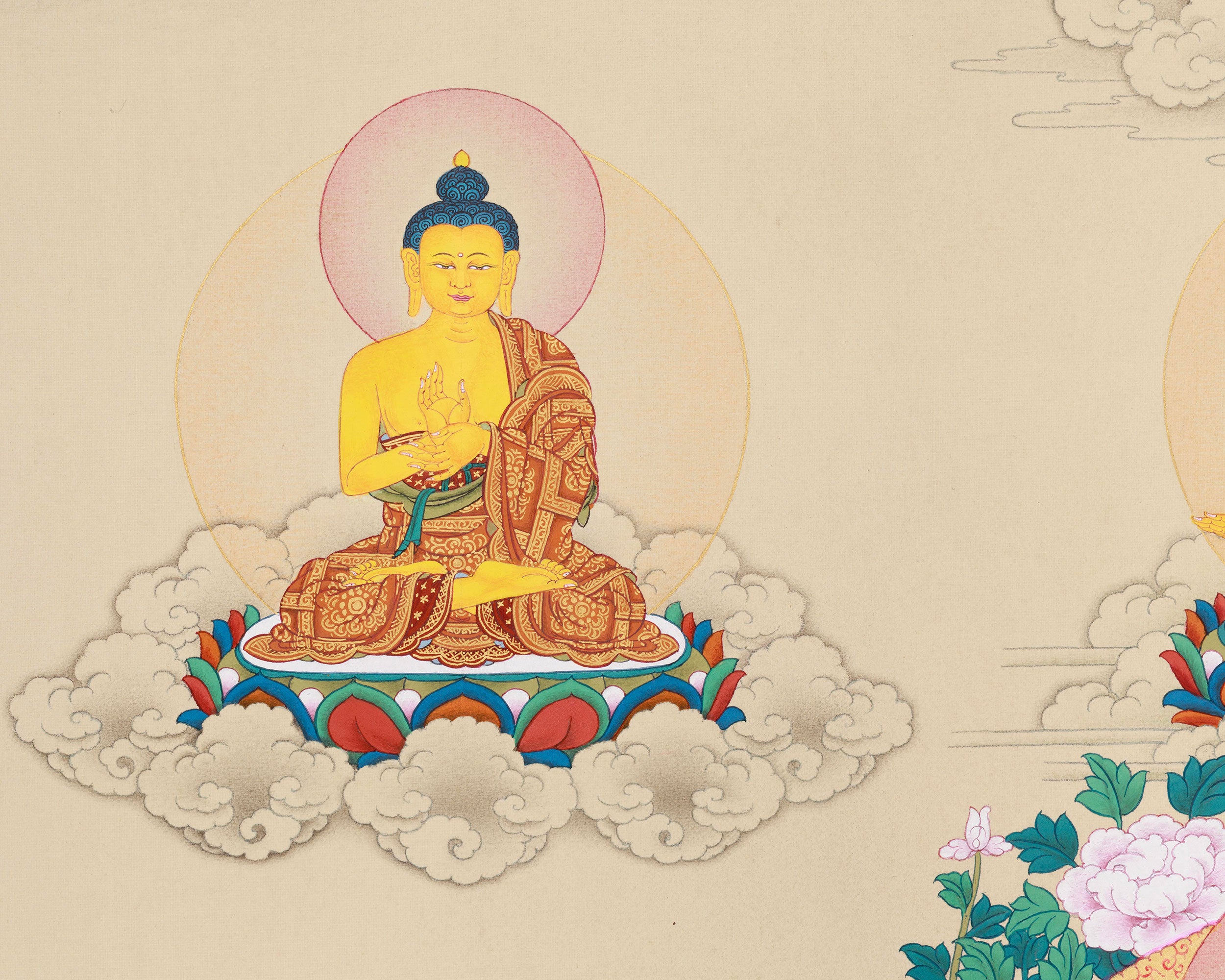 Large 20 x 30 Inch Eight Healing Buddhas Thangka | The Deities Who Bless with Health and Spiritual Power