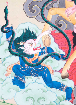 Palden Lhamo Prayer Thangka | Hand-Painted Buddhist Deity Painting