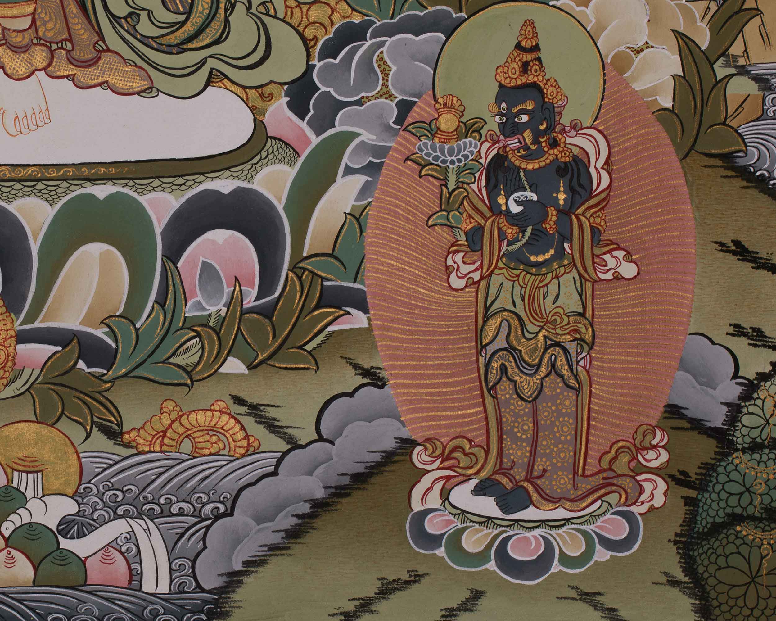 Spiritual Thangka Of 1000 Armed Chenrezig | Avalokiteshvara | Meditation Art