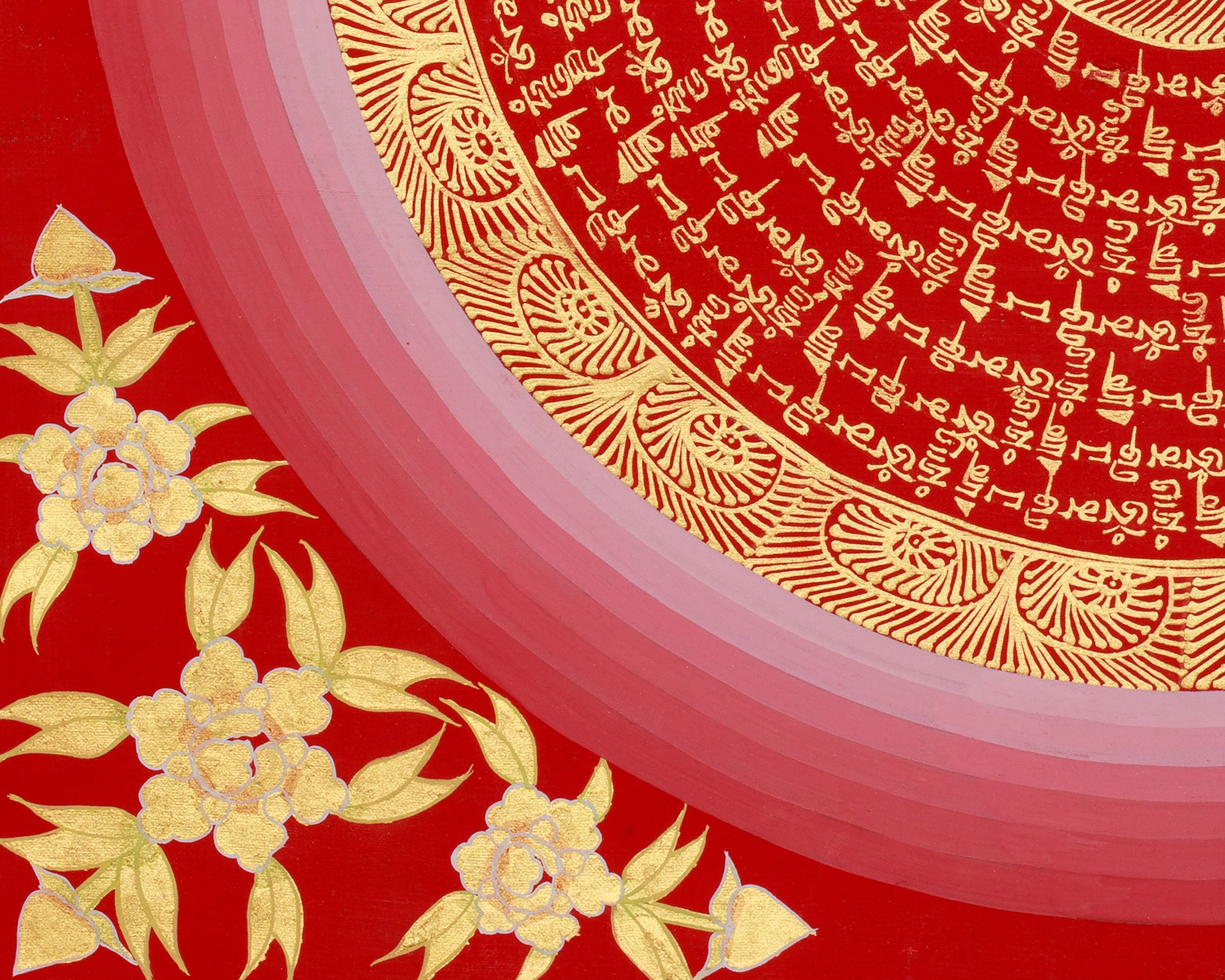 Thangka of Mantra Mandala | Tibetan Sacred Art of Compassion & Clarity