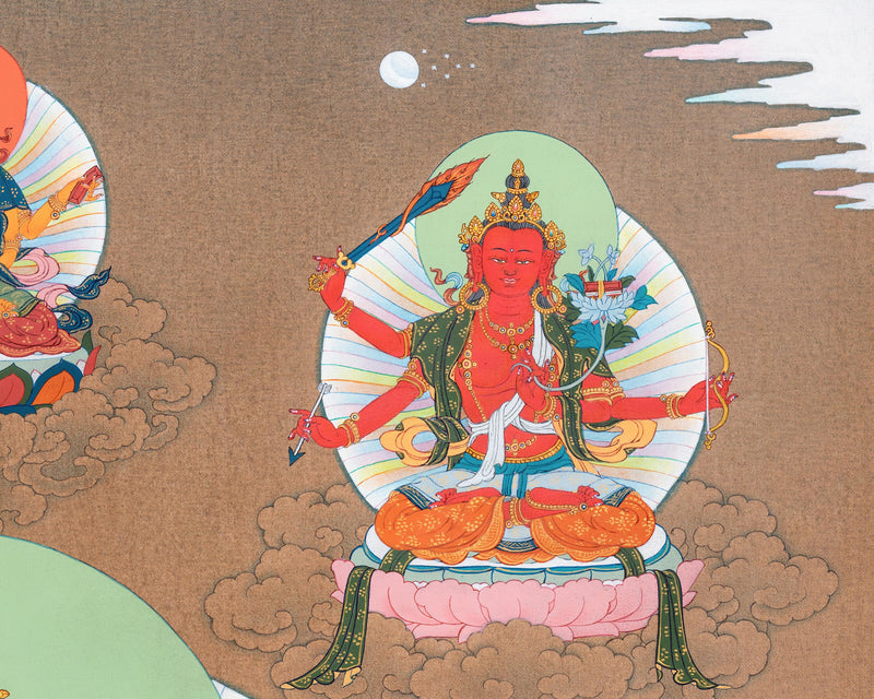 Five Forms of Manjushri Thangka | Bodhisattva of Wisdom and Knowledge