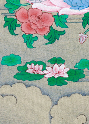 Divine Feminine Thangka - Hand-Painted Green Tara Tibetan Painting