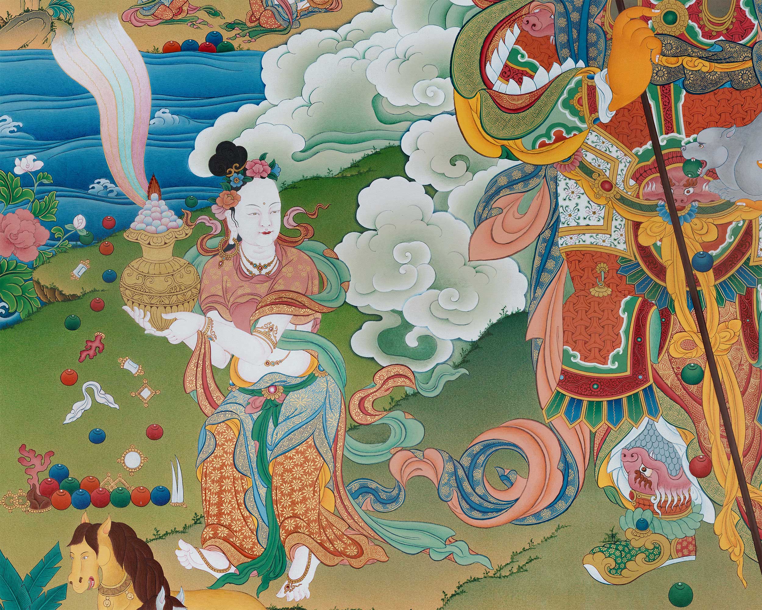 Vaishravana, Guardian of the North Print | Spiritual Protector and Symbol of Wealth