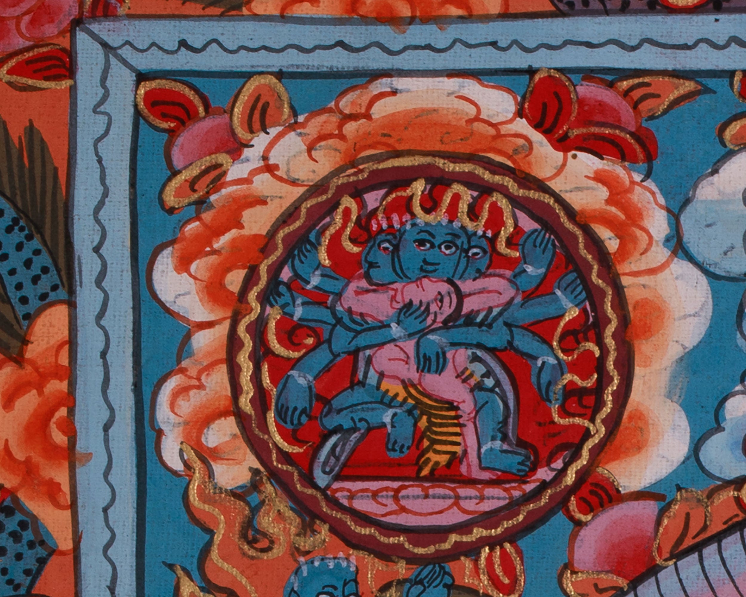 Small Buddha Mandala Thangka | Cosmic Enlightenment & Dharma Protectors