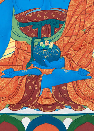 Karma Gadri Thangka Print of Medicine Buddha