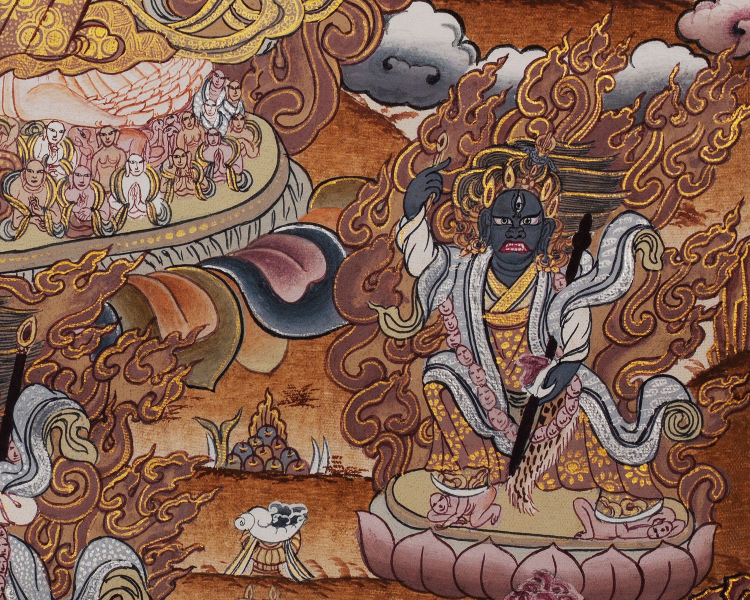 Protector Dukkar | The White Umbrella Goddess | Original Thangka of Sitatapatra