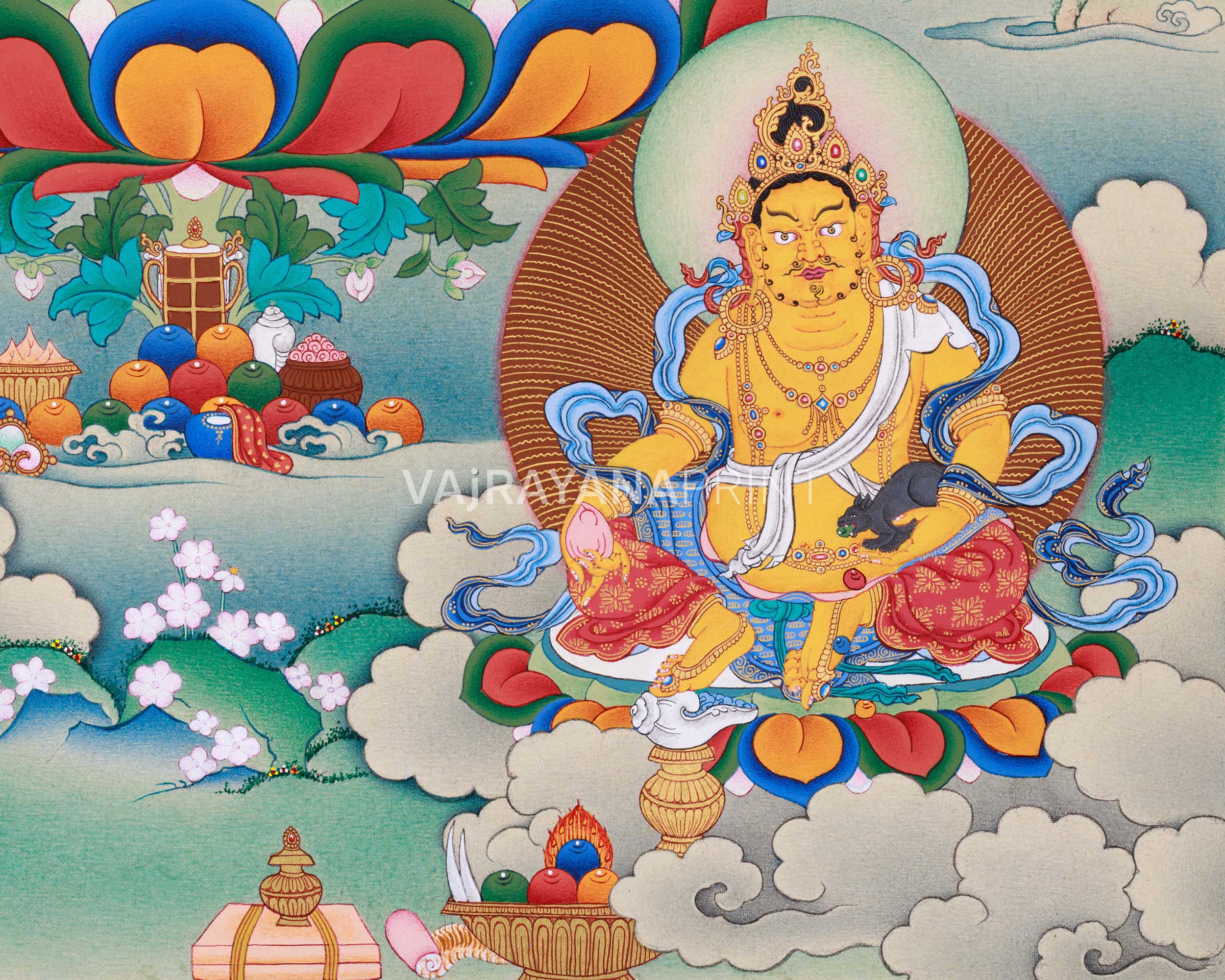 Bodhisattva Manjushree Thangka Print | Bodhisattva of Wisdom | Wall Decors