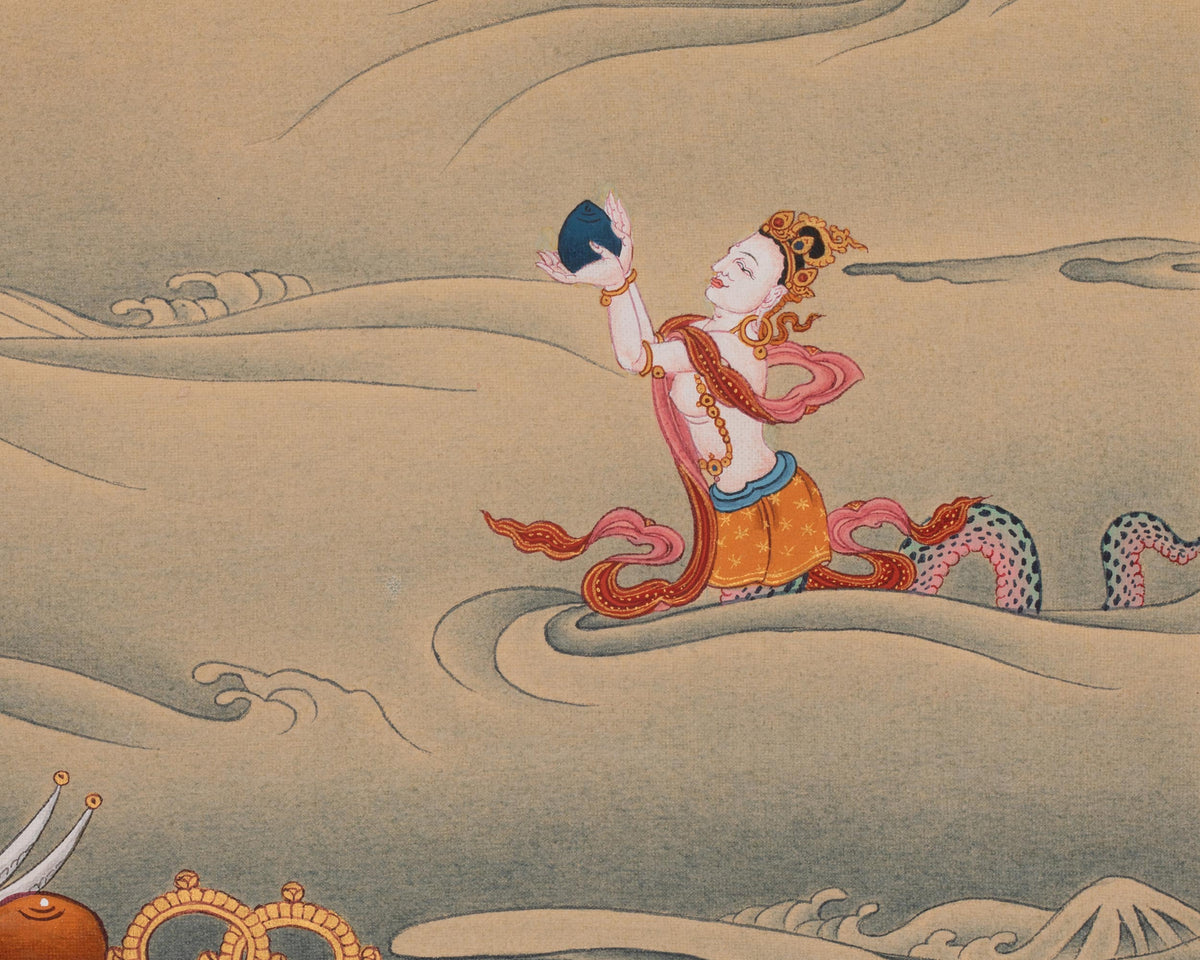 Chenrezig Compassionate Deity Thangka | Avalokiteshvara Art | Vajrayana Buddhism Artwork