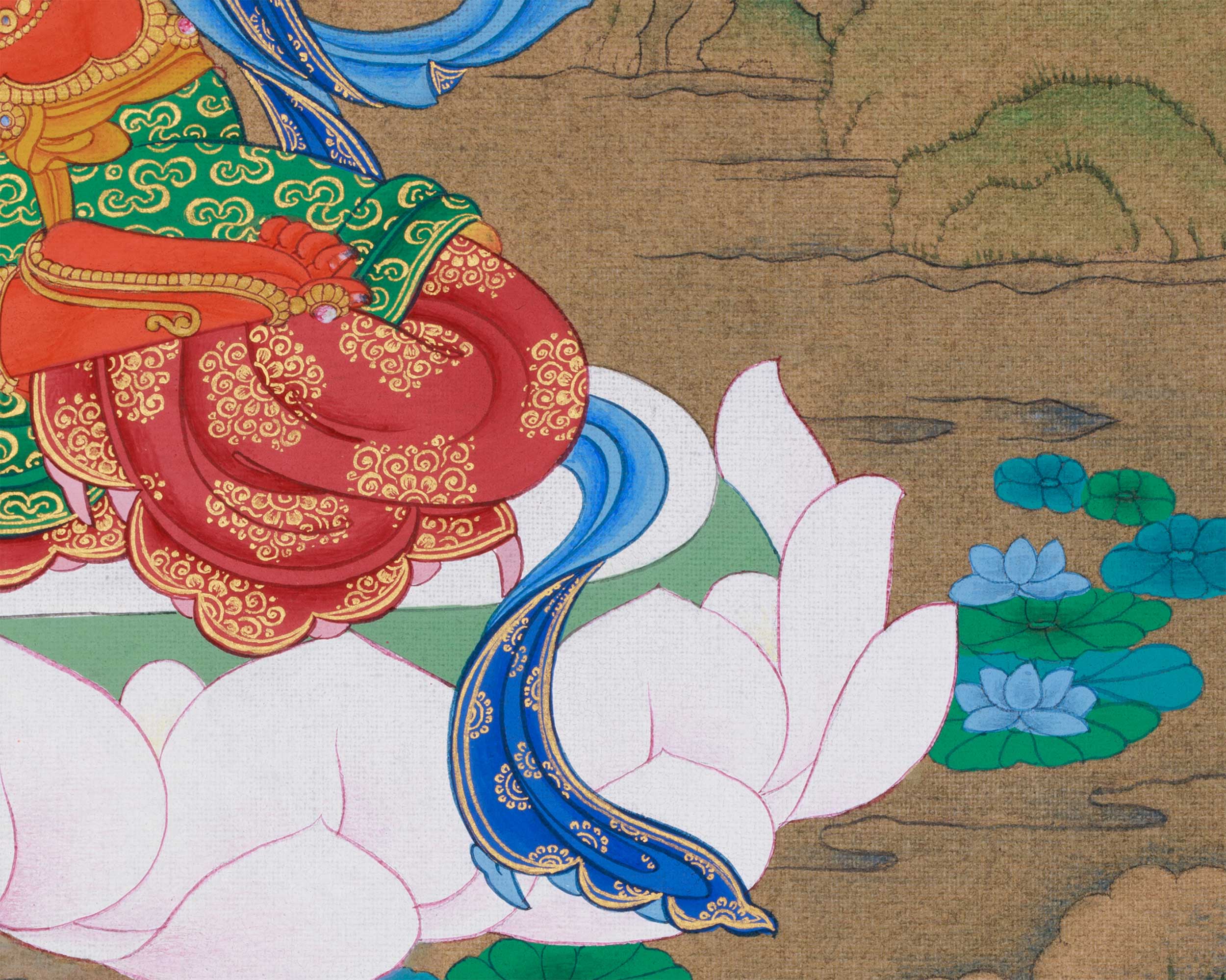 Compact Manjushri Thangka | Wisdom, Insight & Spiritual Awakening