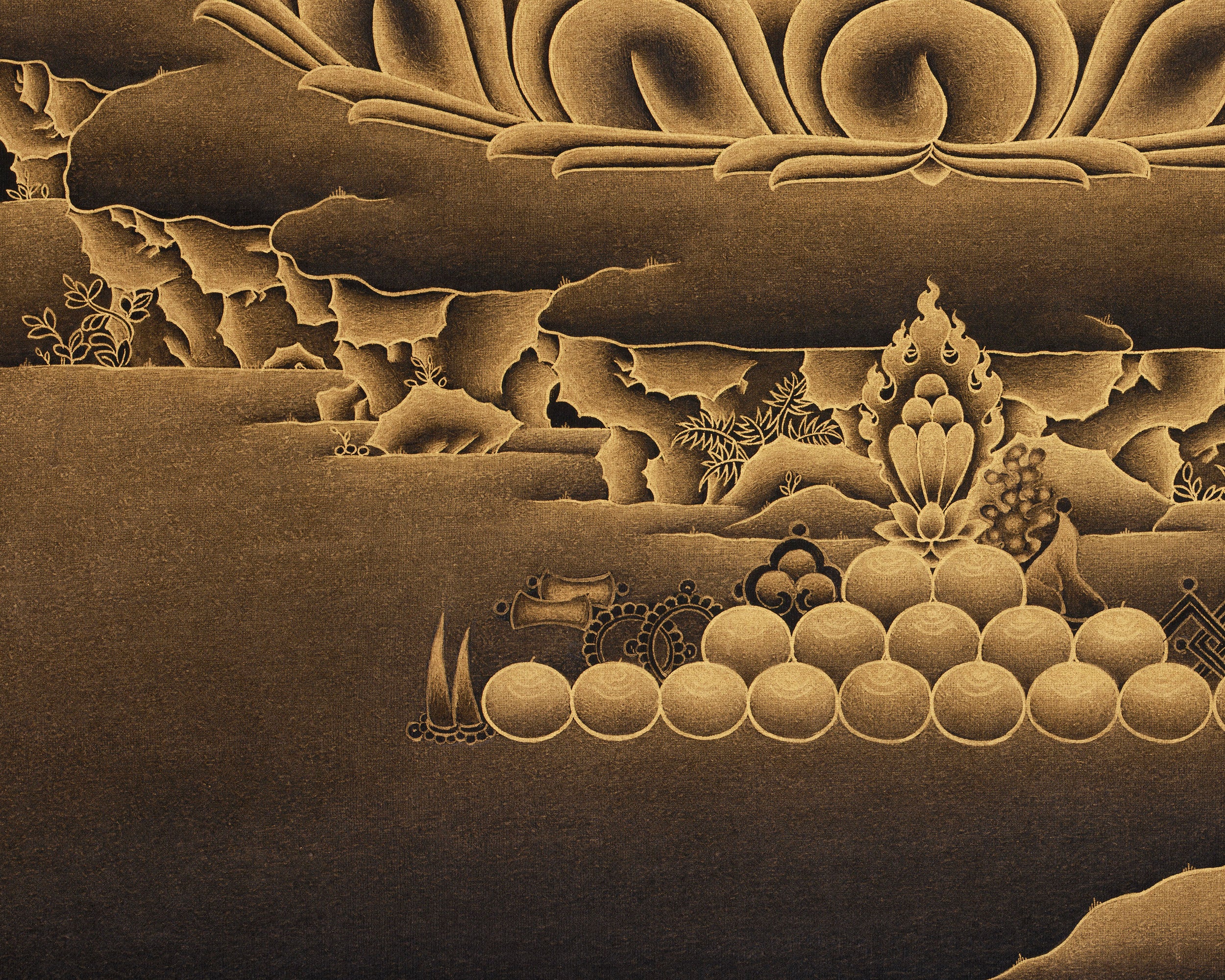 2 Armed Chenrezig Thangka Print | Avalokiteshvara Nakthang Style Art