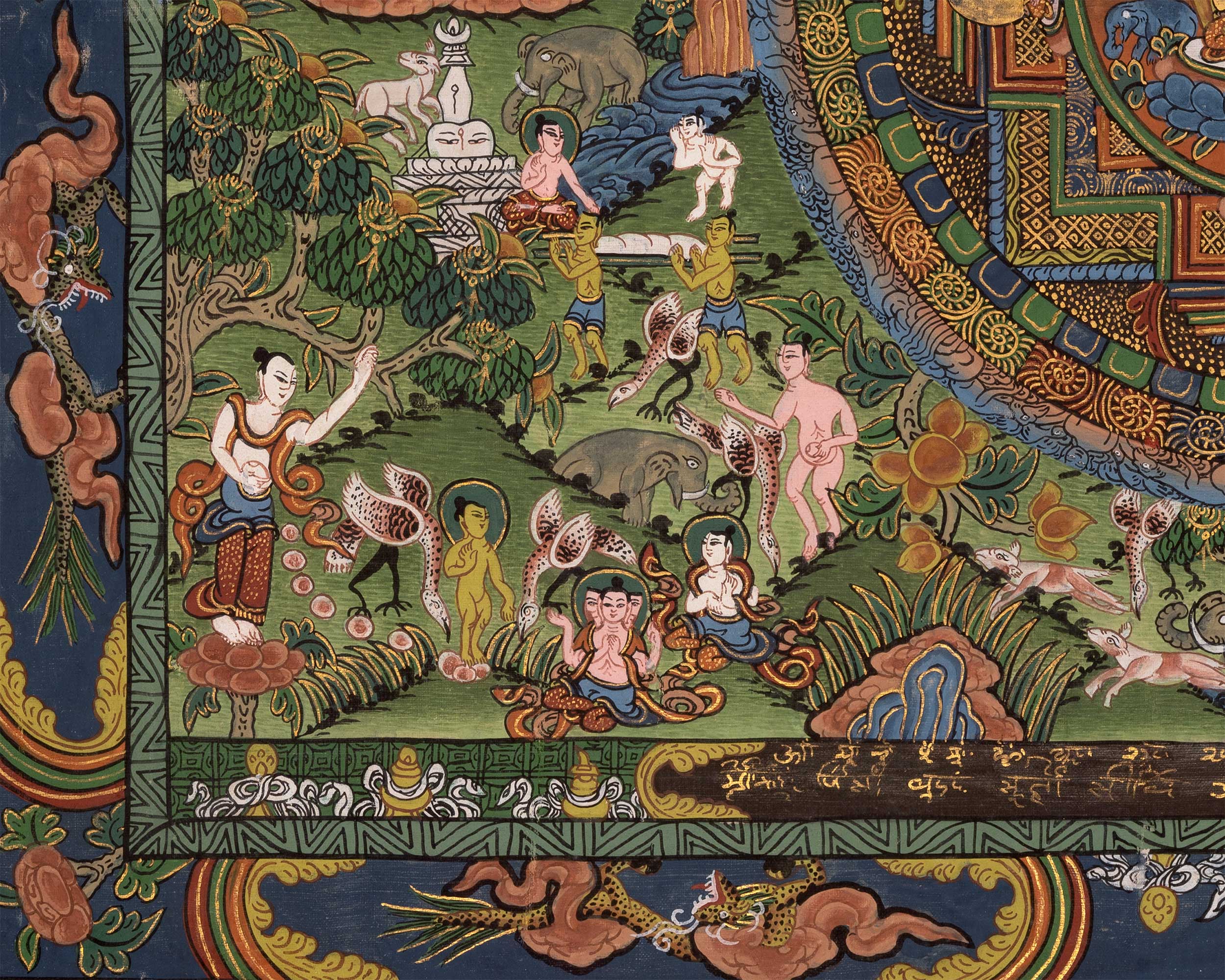 Horizontal Thangka of Buddha Life Story | A Spiritual Journey Through Sacred Art