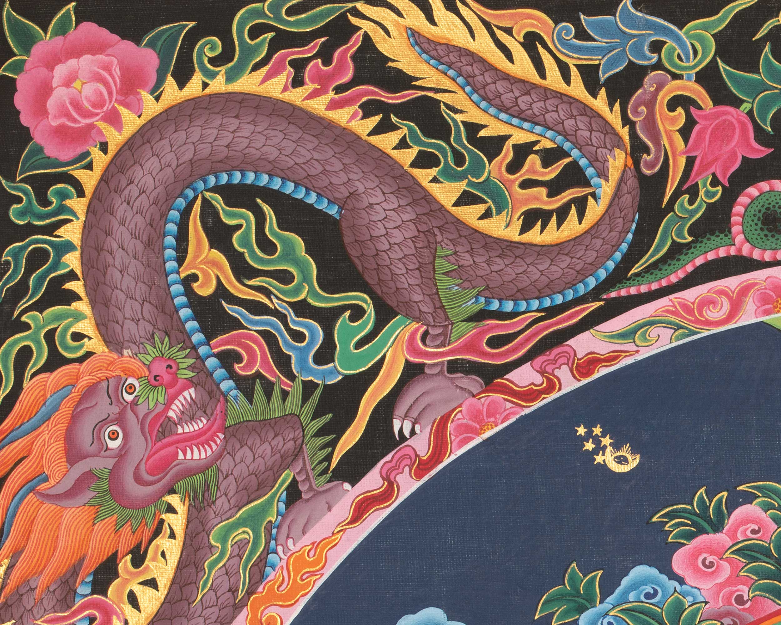 4 Armed Chengrezig Thangka | Buddhist Newari Art Style from Kathmandu Nepal