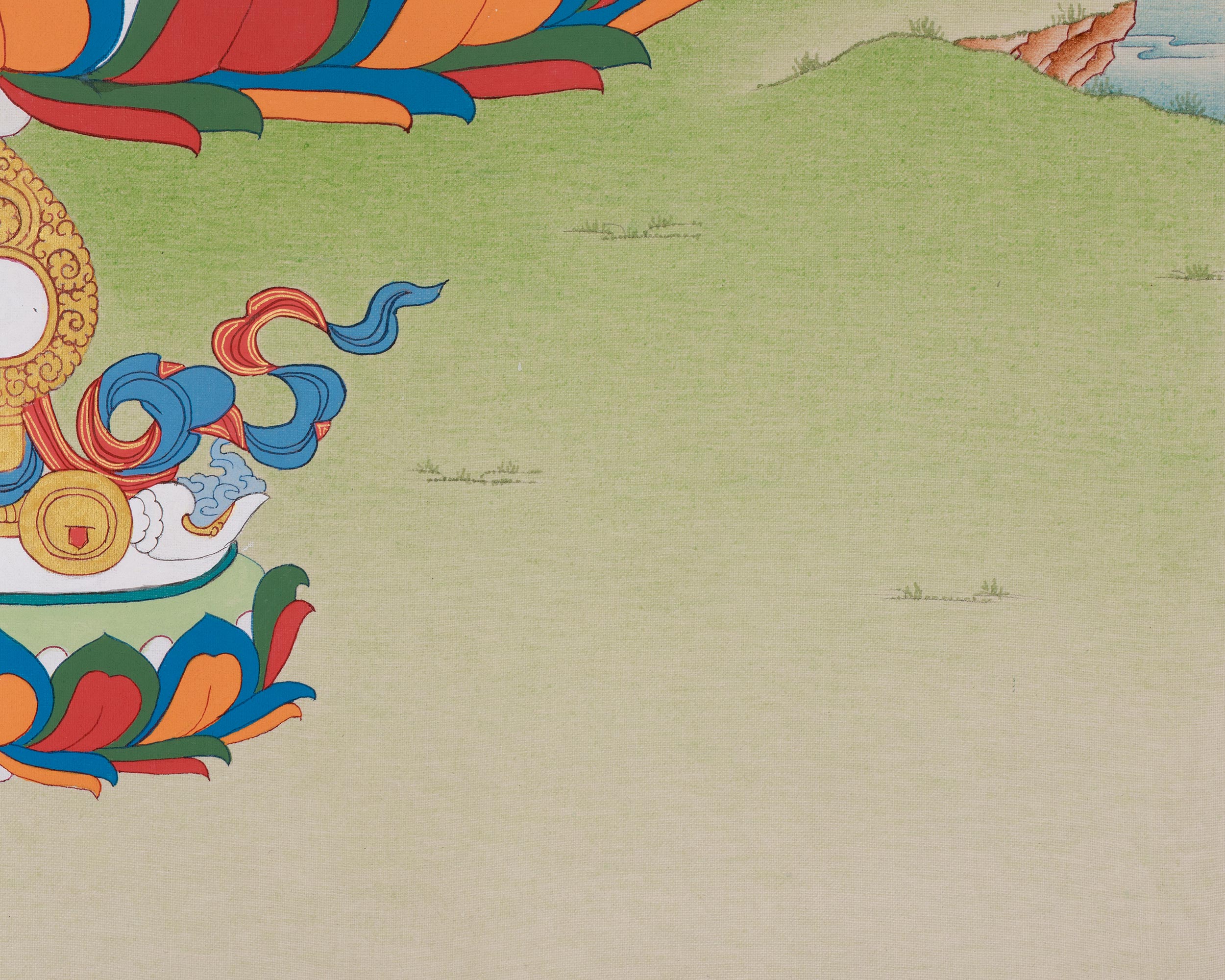Hand-painted Thangka of Chenrezig | Bodhisattva of Infinite Compassion