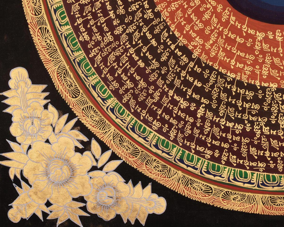 Mantra Mandala Cosmic Art | Vajrayana Sacred Artwork | Meditation Altar