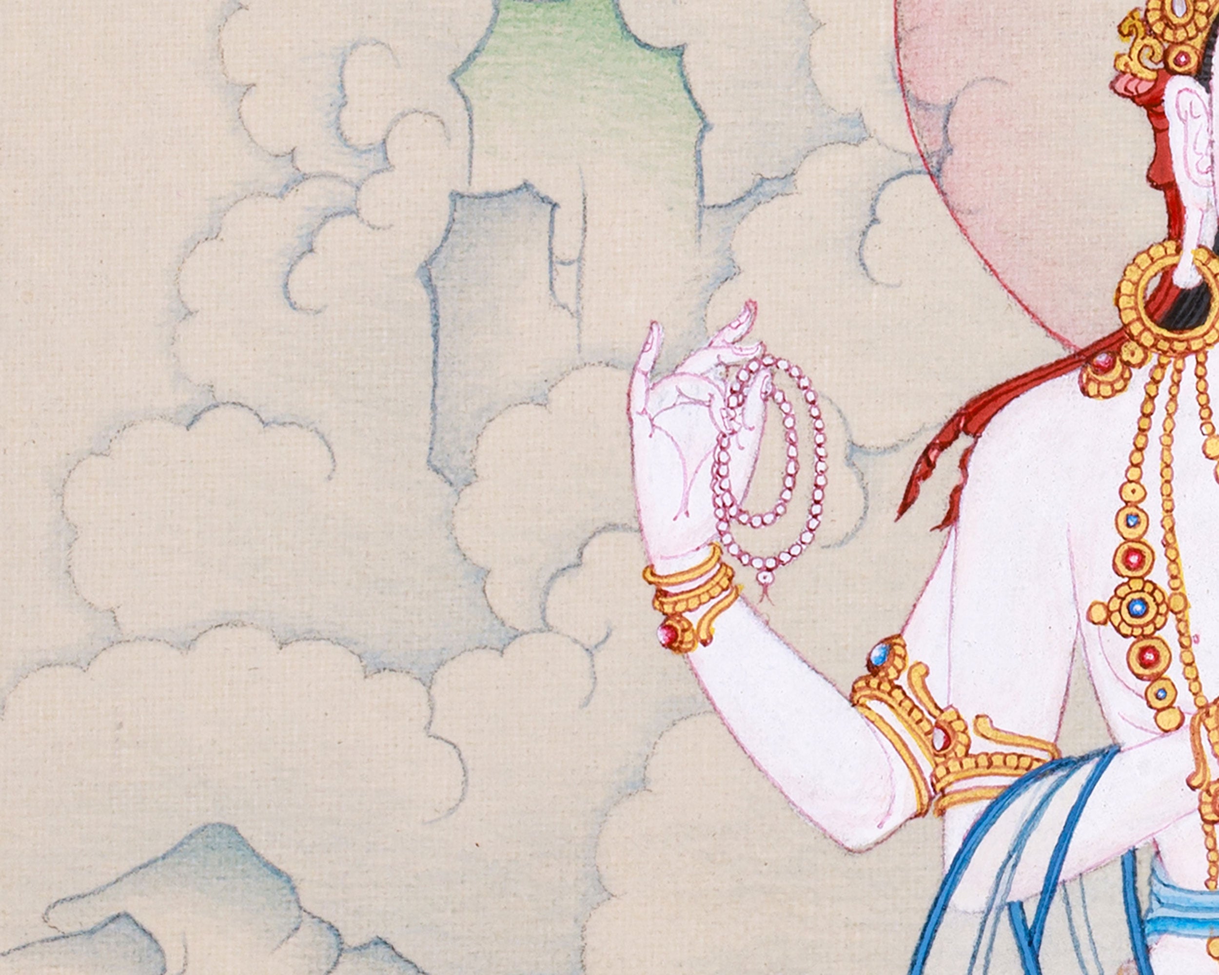 Small Chenresig Handpainted Thangka