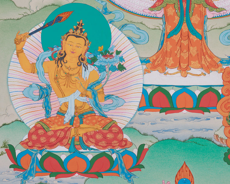 1000 Armed Chenrezig with Manjushri and Vajrapani | Compassion, Wisdom & Power