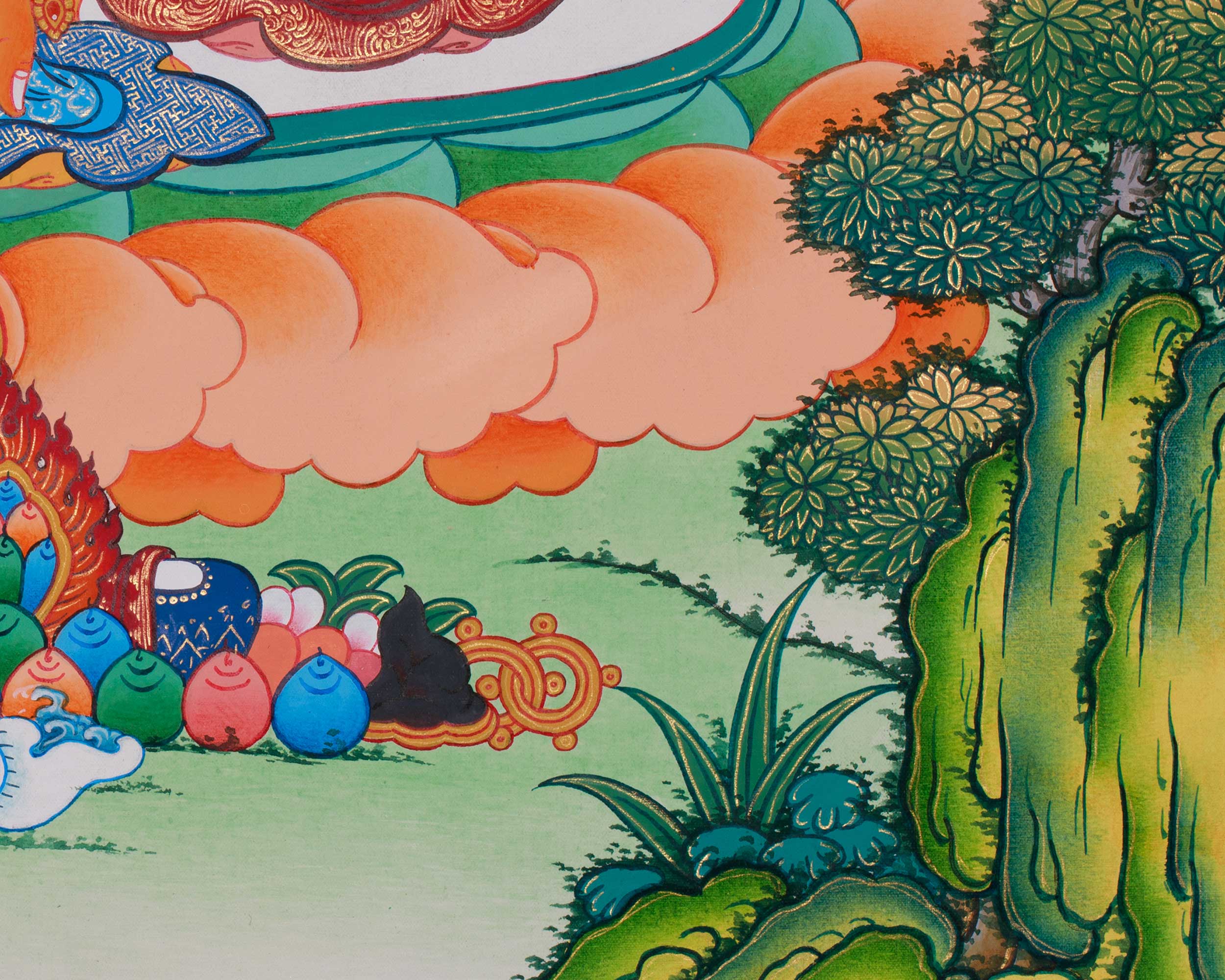 Yellow Jambhala Painting | The Wealth Deity of Prosperity and Abundance