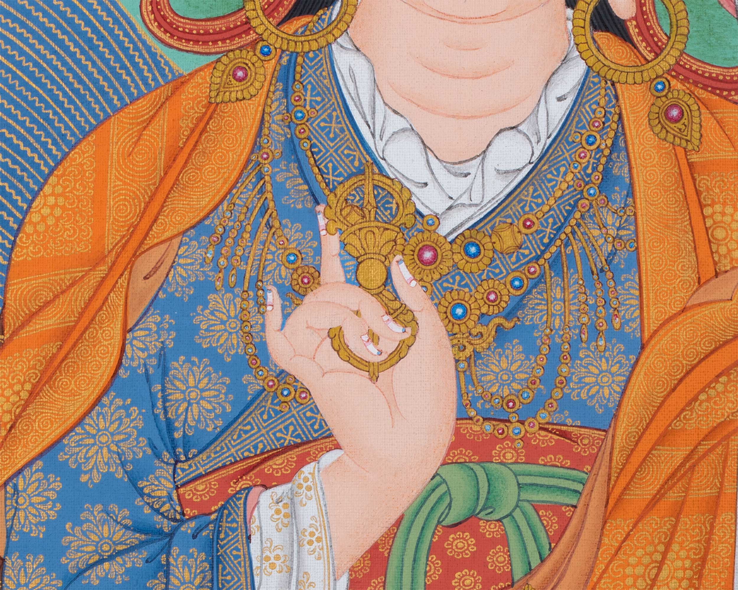 Traditional Padmasambhava Thangka Print | Art Of The Lotus Born Master | Guru Rinpoche Digital Print