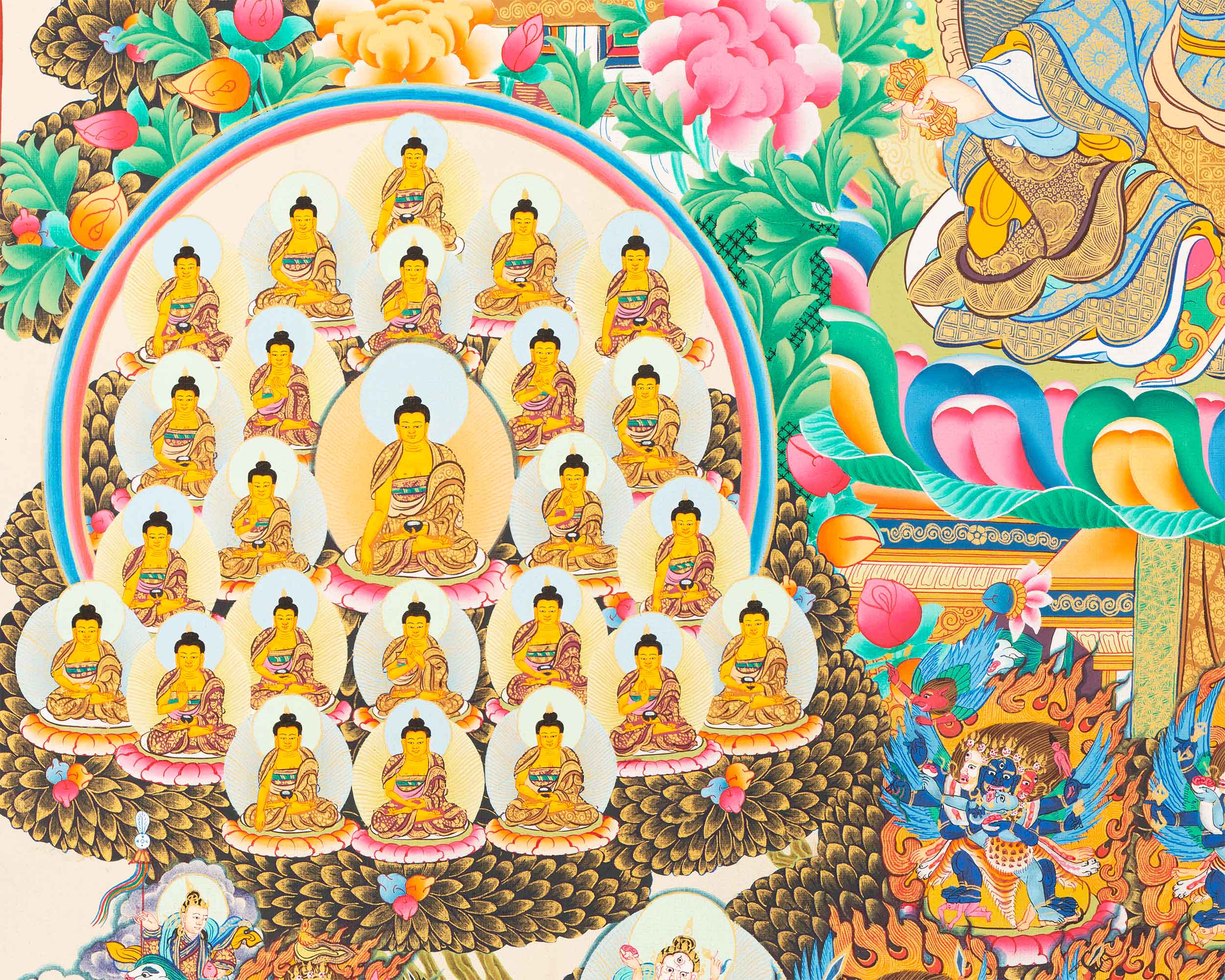 Guru Padmasambhava Giclee Print For Spiritual Room Decor | The Lotus Born Master Rinpoche Thangka