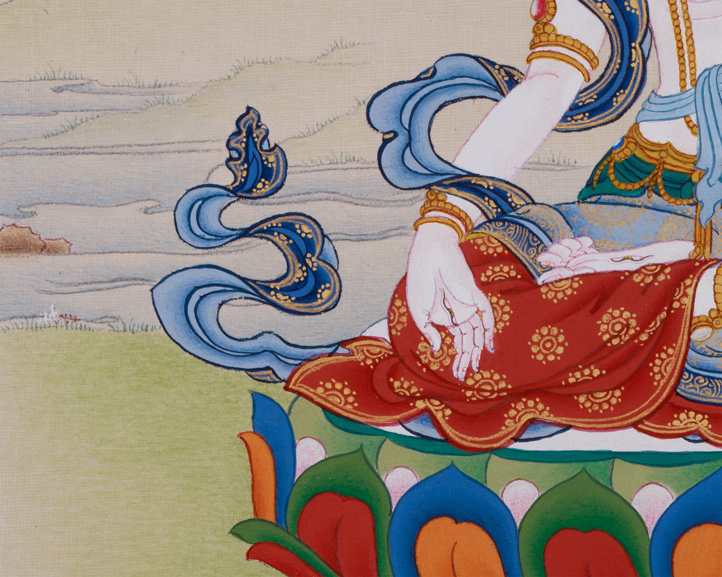Thangka of White Tara, Goddess of Longevity | A Sacred Symbol of Peace and Health