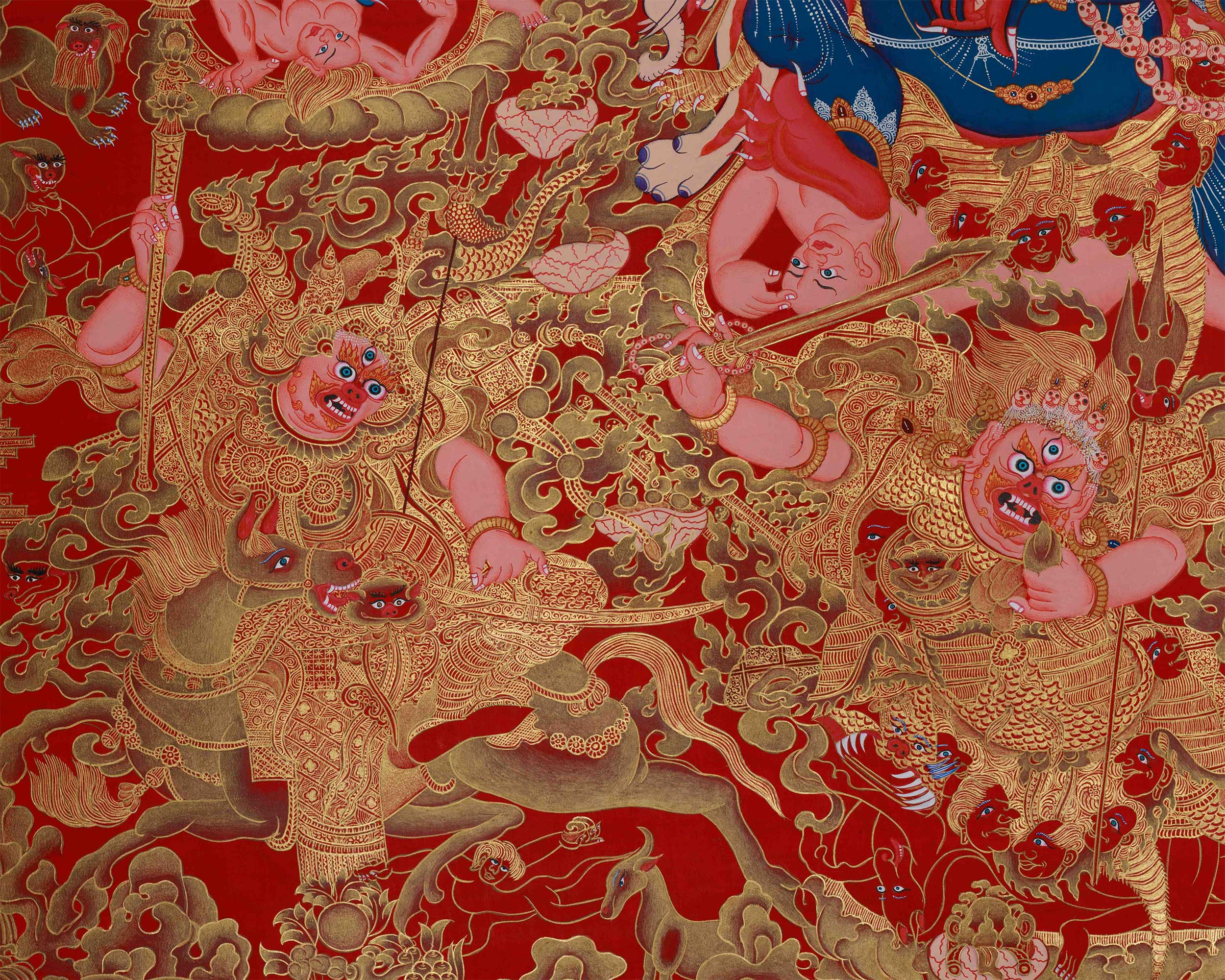 Fierce Six Armed Mahakala Print | Wrathful Protector Deity of Vajrayana Buddhism