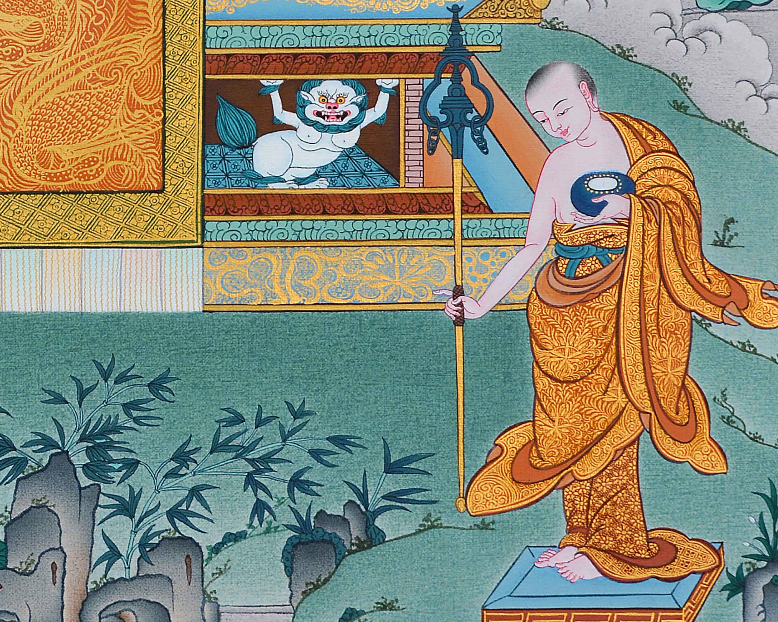 Historical Buddha Canvas Print | Tibetan Artwork of Shakyamuni Buddha
