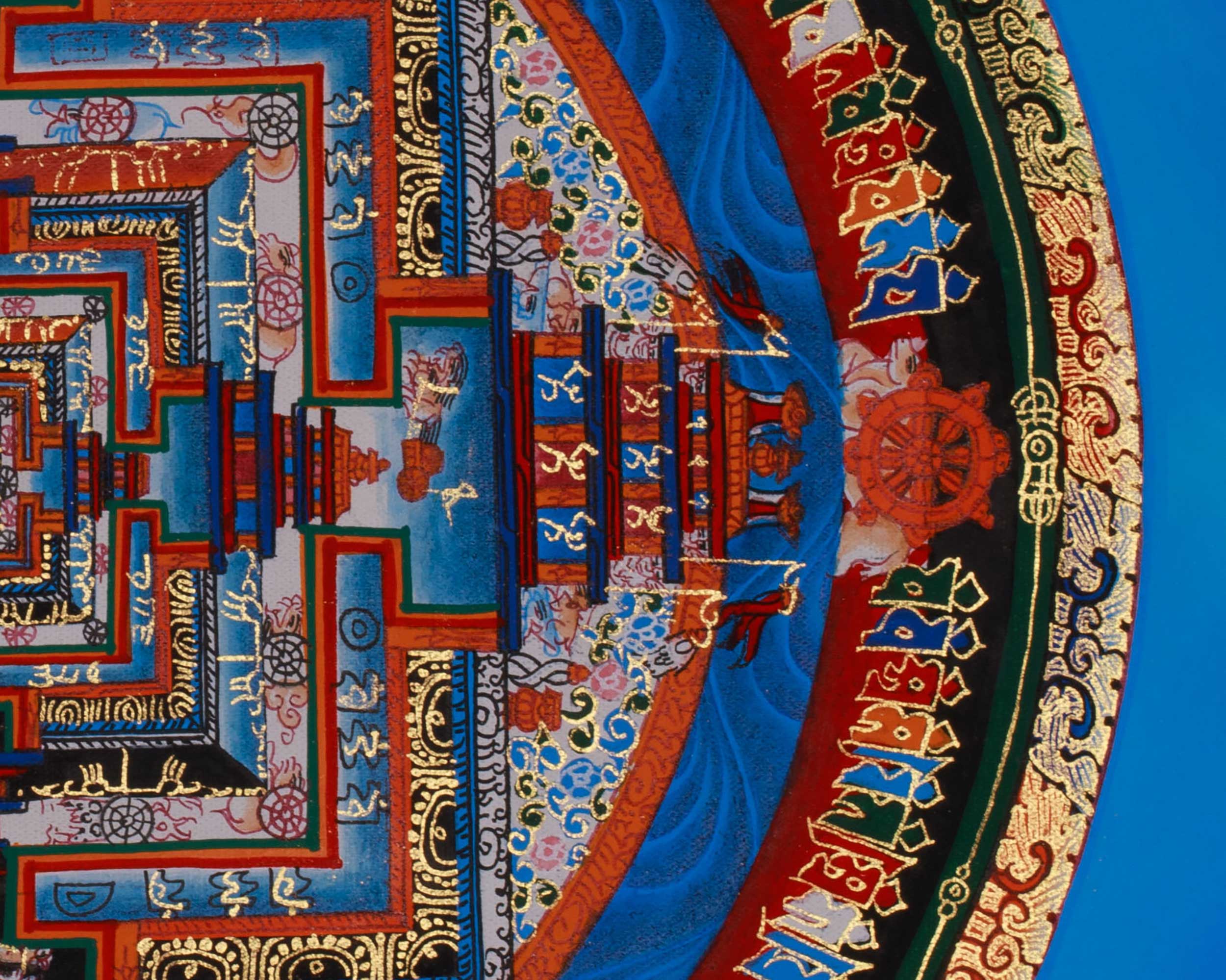 Kalachakra (Wheel of Time) Mandala Thangka | Journey Through Time and Enlightenment
