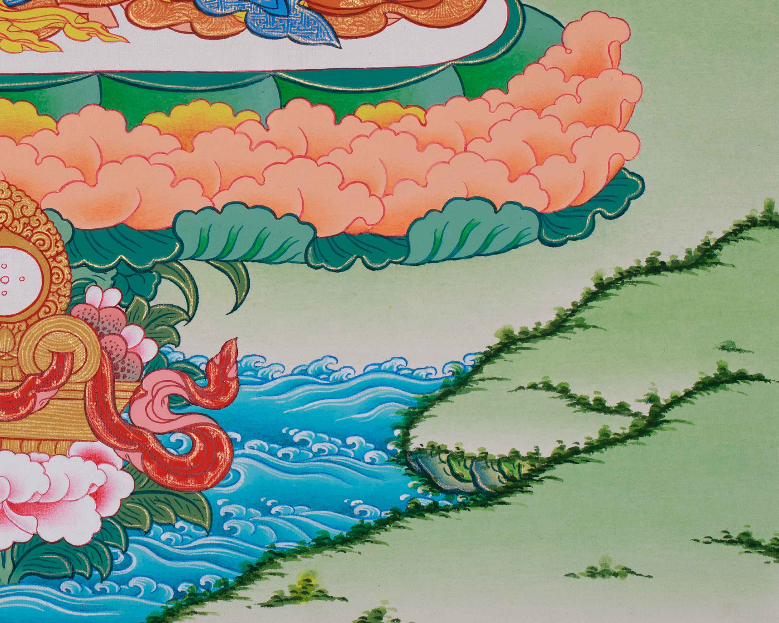 Hand-Painted Buddha Amitayus Thangka | Buddha of Long Life and Eternal Blessings
