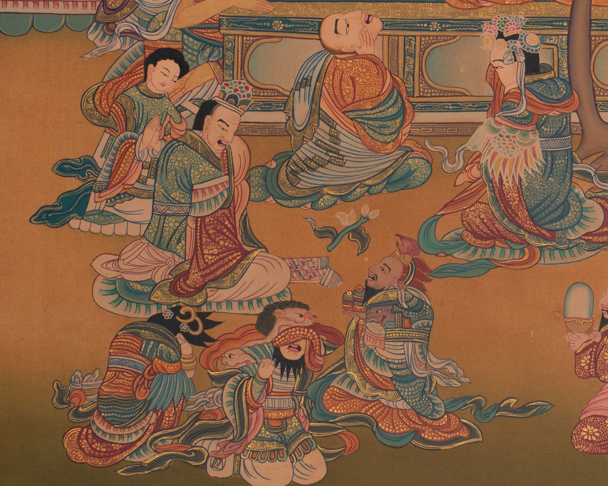 Buddha Parinirvana Thangka | The Final Liberation of Shakyamuni Buddha