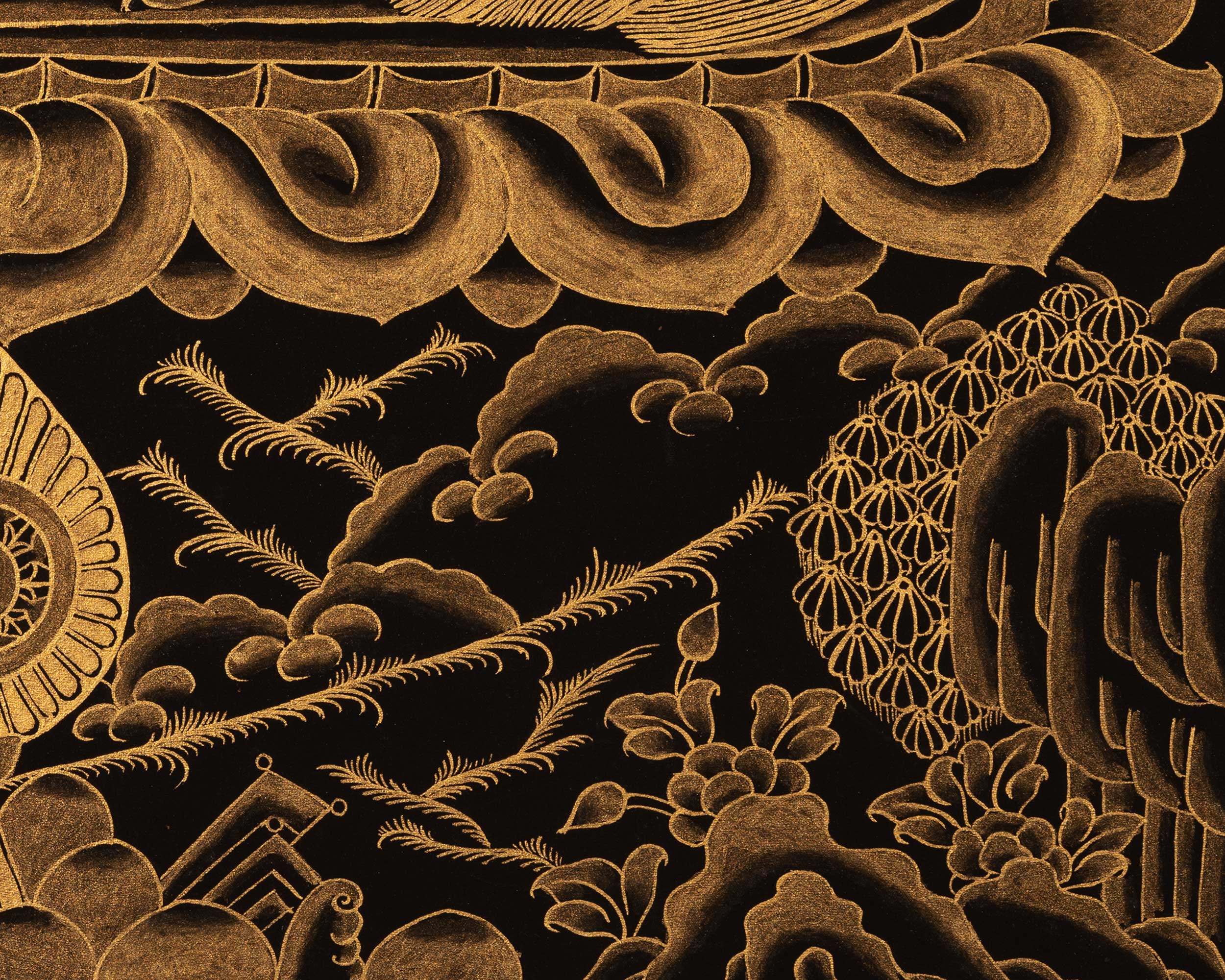 Gold Style Namtose Thangka Painting | Original Hand-Painted Buddha of Wealth