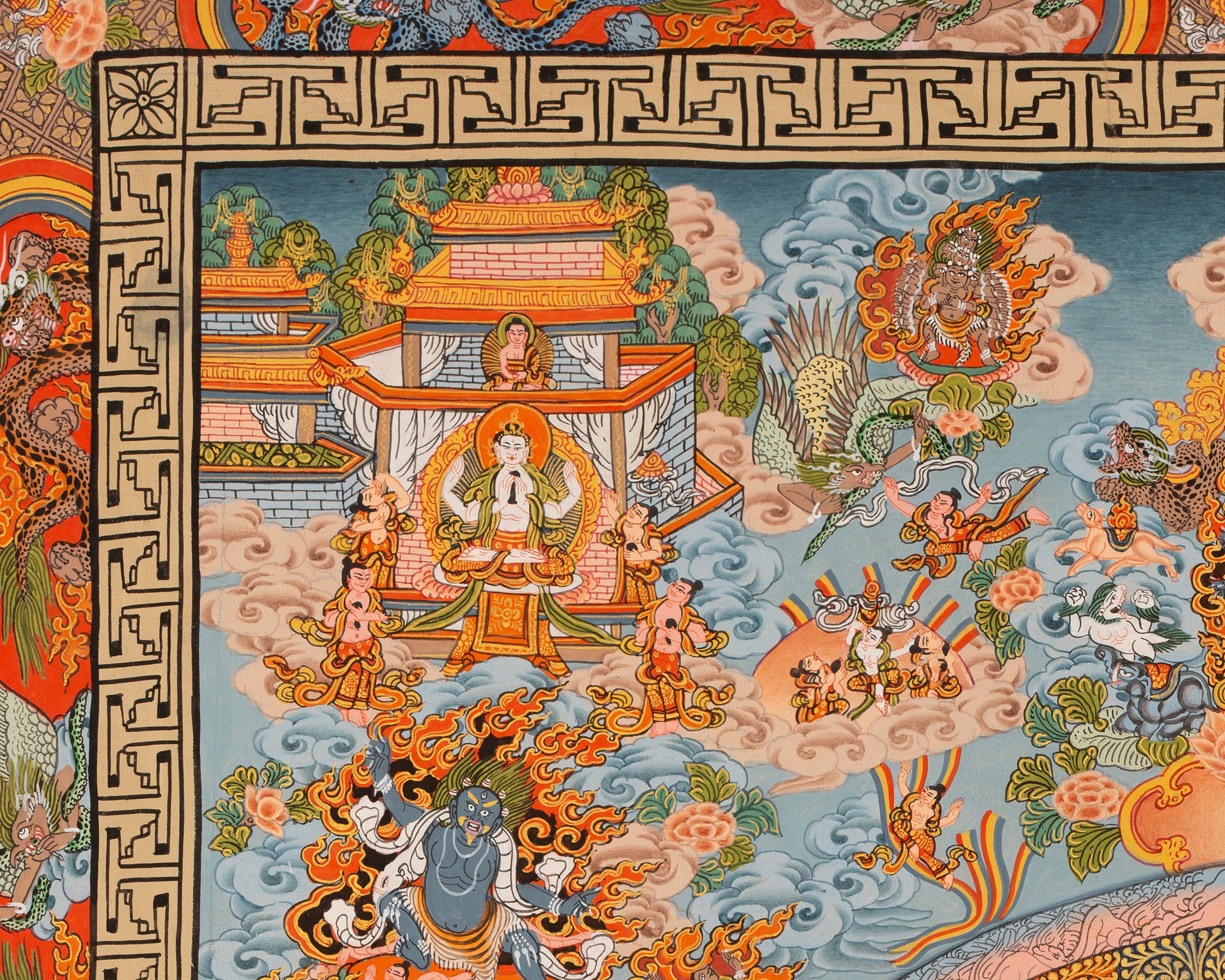Hand Painted Buddha Mandala Thangka | Meditation Mandala Painting