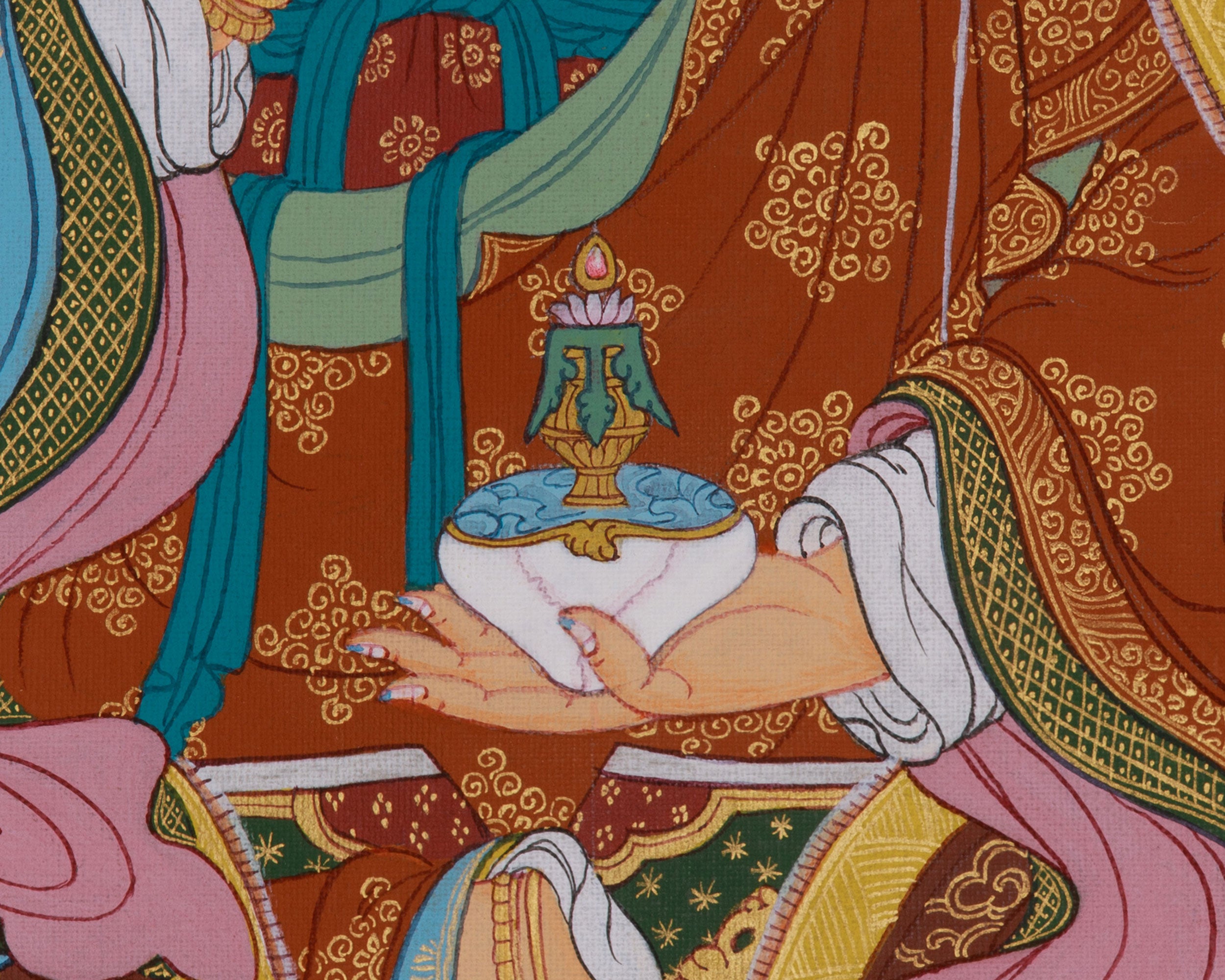 Tantric Master Guru Rinpoche Thangka | Tibetan Wisdom and Protection Art