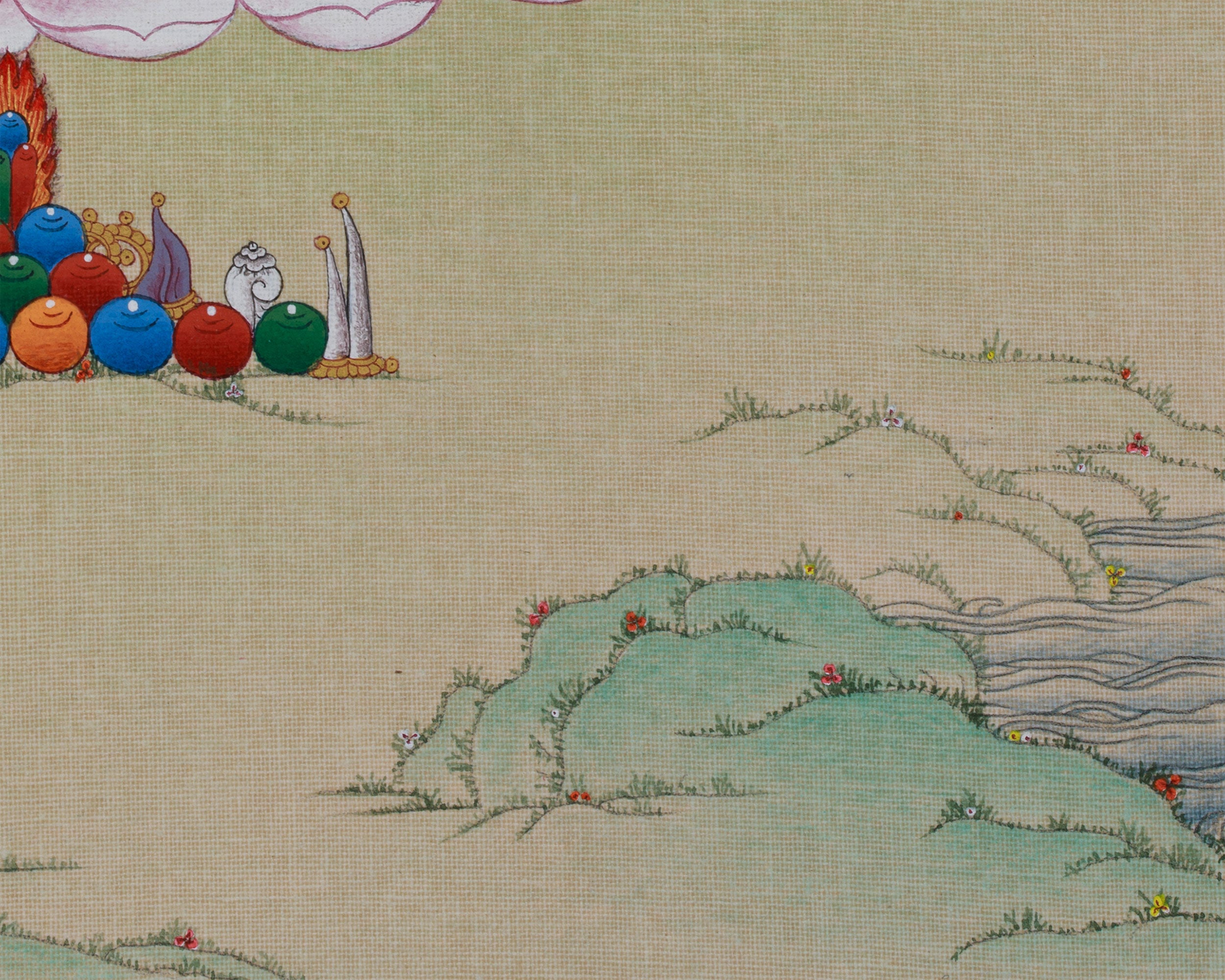 Tibetan Avalokiteshvara Thangka | 4-Armed Chenrezig, Bodhisattva of Compassion and Wisdom