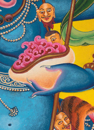 Traditional Buddhist Dakini Singha Mukha Thangka Print | Buddhist Spiritual Gifts