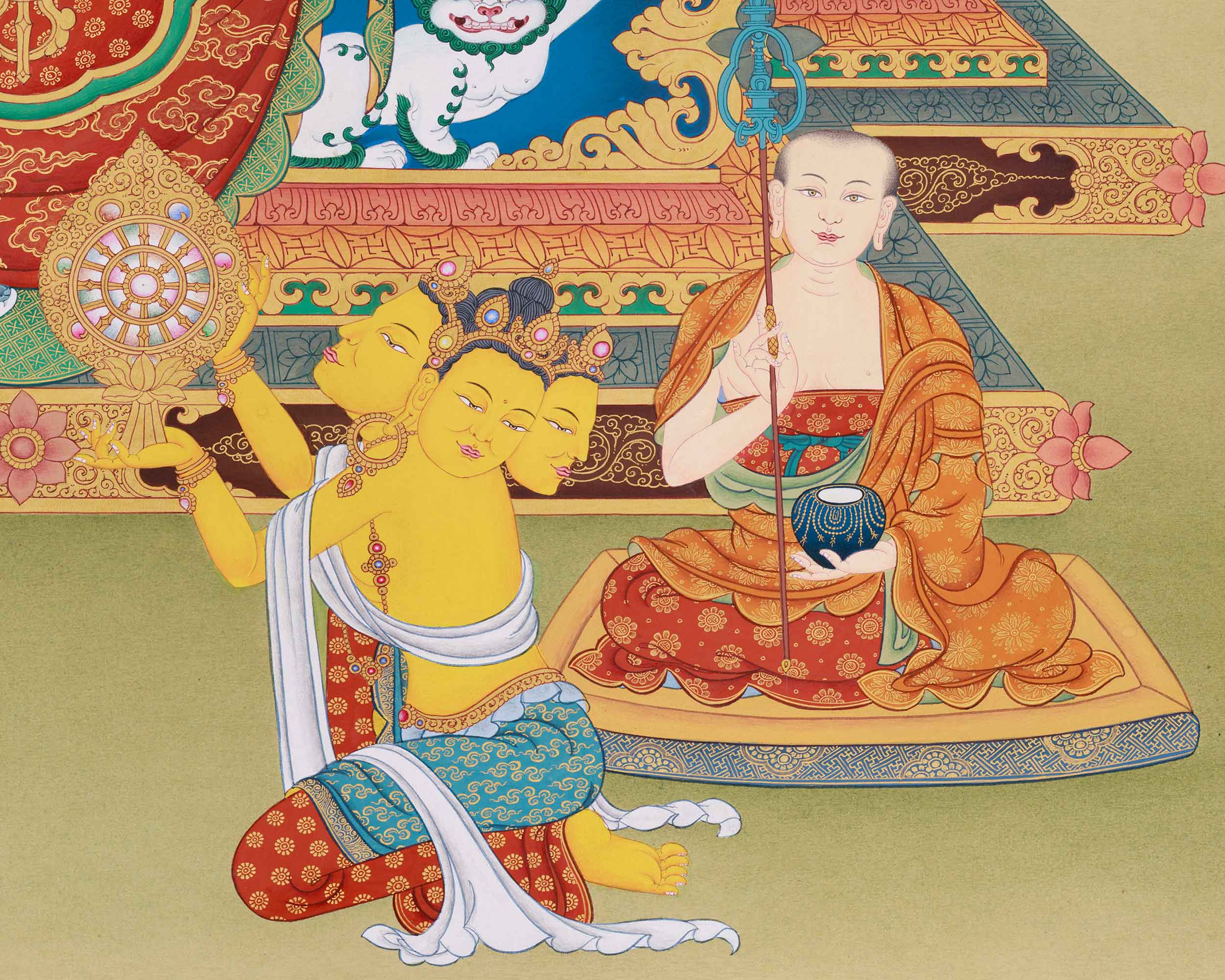 Buddha Shakyamuni with Brahma and Indra Thangka | The Enlightened One